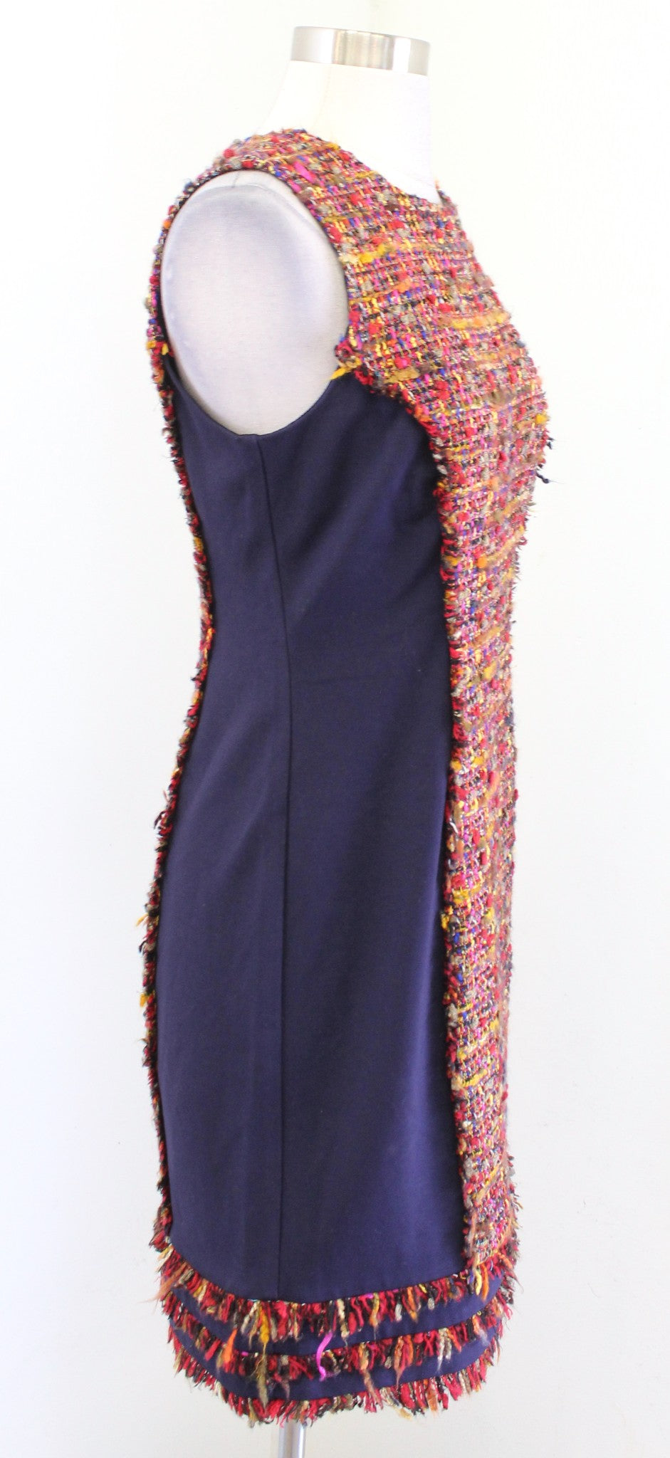 Diane Von Furstenberg Jacey Colorful Rainbow Confetti Tweed Sheath Dress Size 4