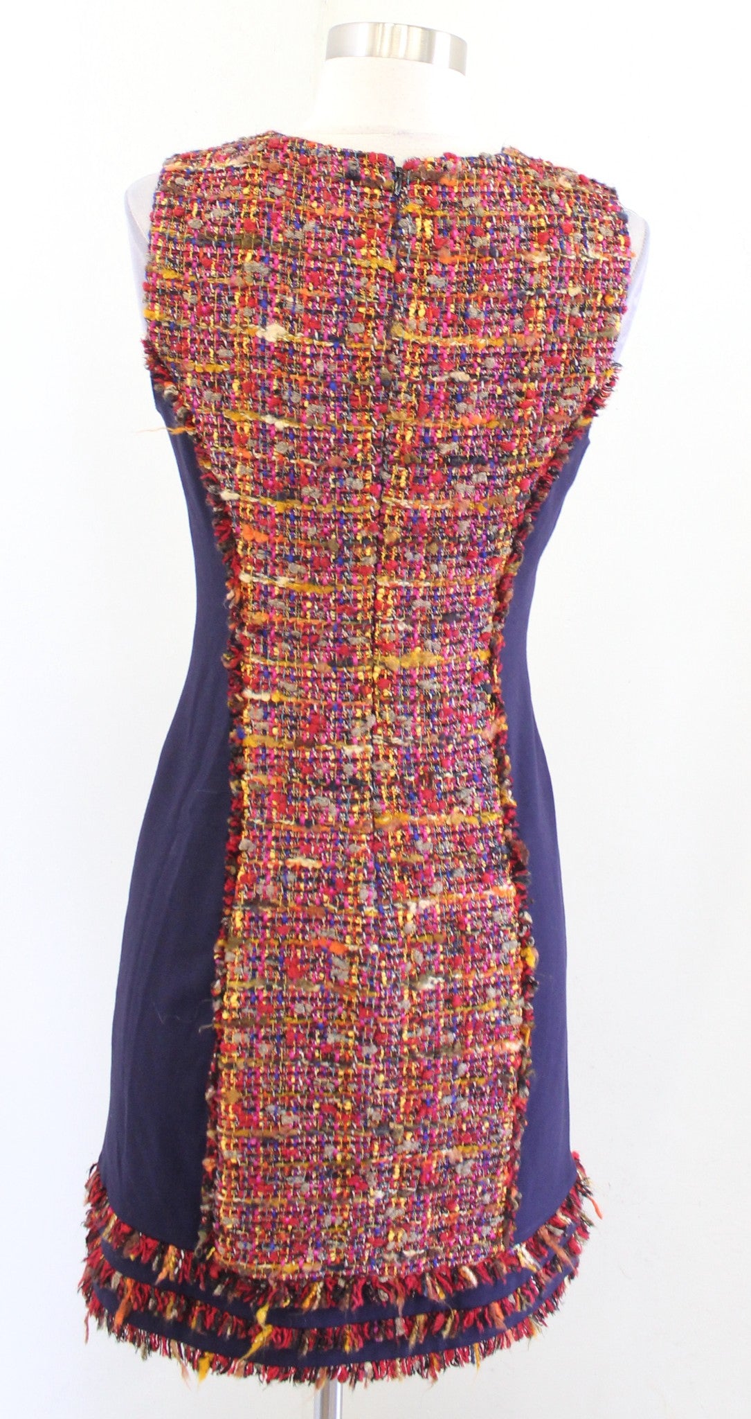 Diane Von Furstenberg Jacey Colorful Rainbow Confetti Tweed Sheath Dress Size 4