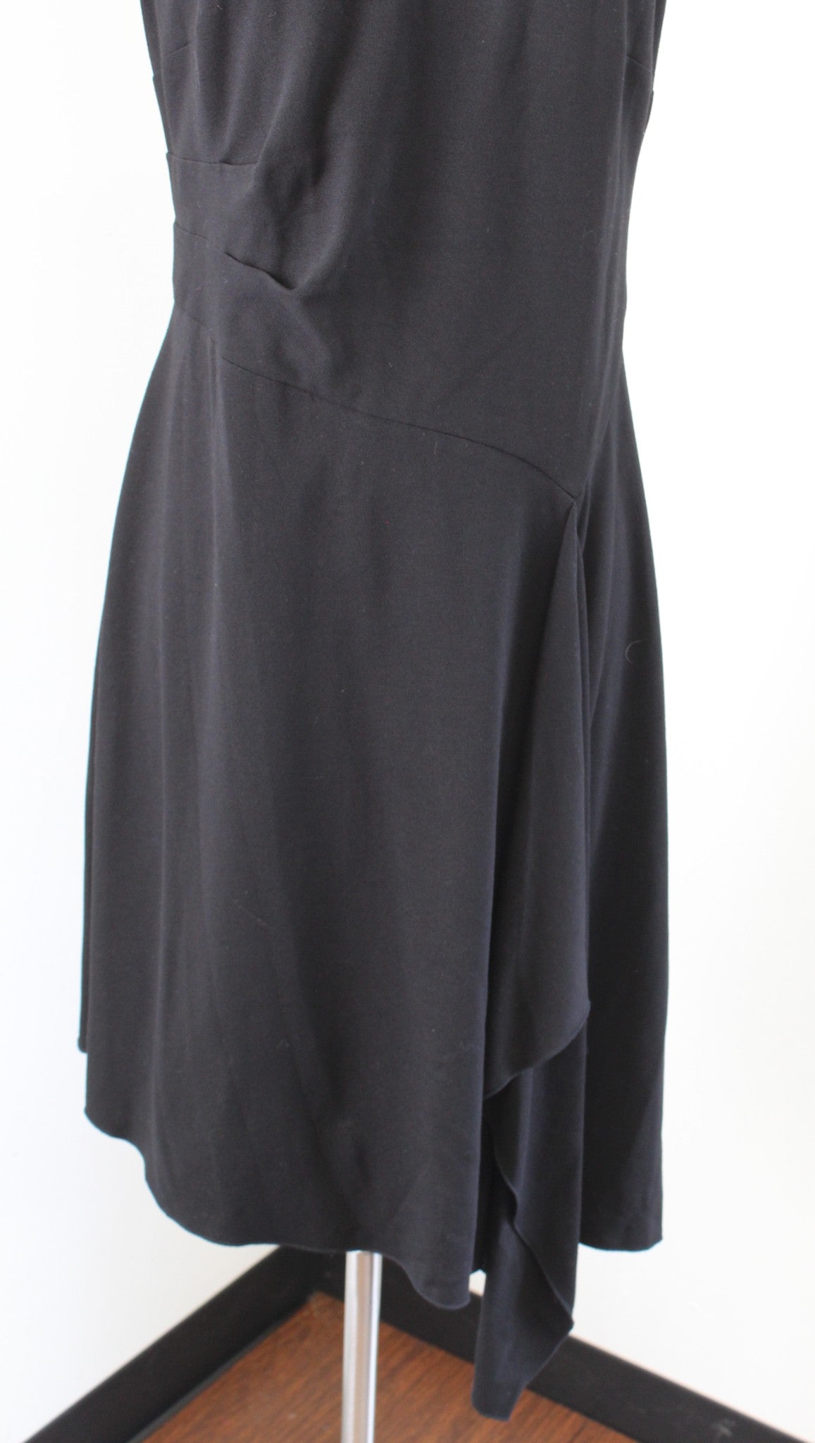 White House Black Market Black Asymmetrical Hem Turtleneck Knit Dress size 10