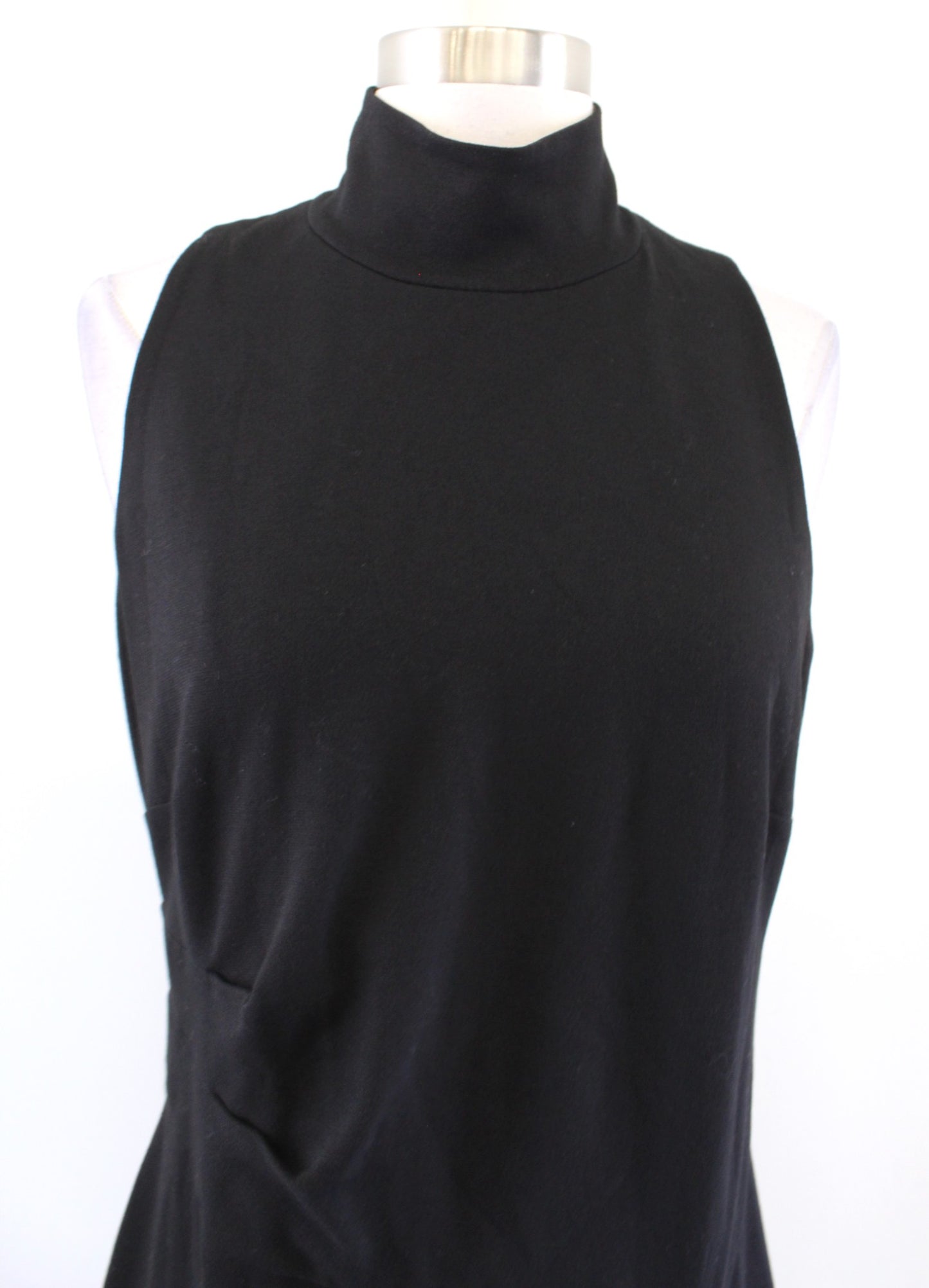 White House Black Market Black Asymmetrical Hem Turtleneck Knit Dress size 10