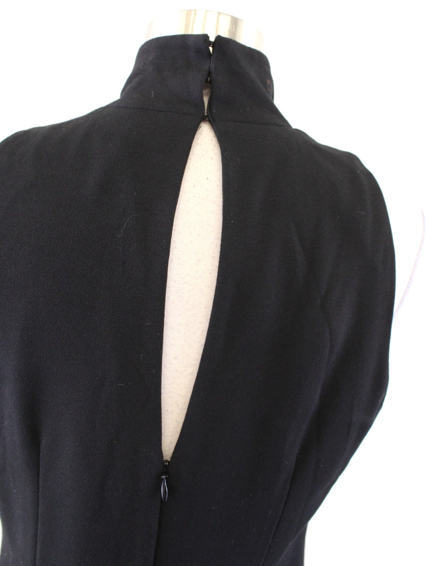 White House Black Market Black Asymmetrical Hem Turtleneck Knit Dress size 10