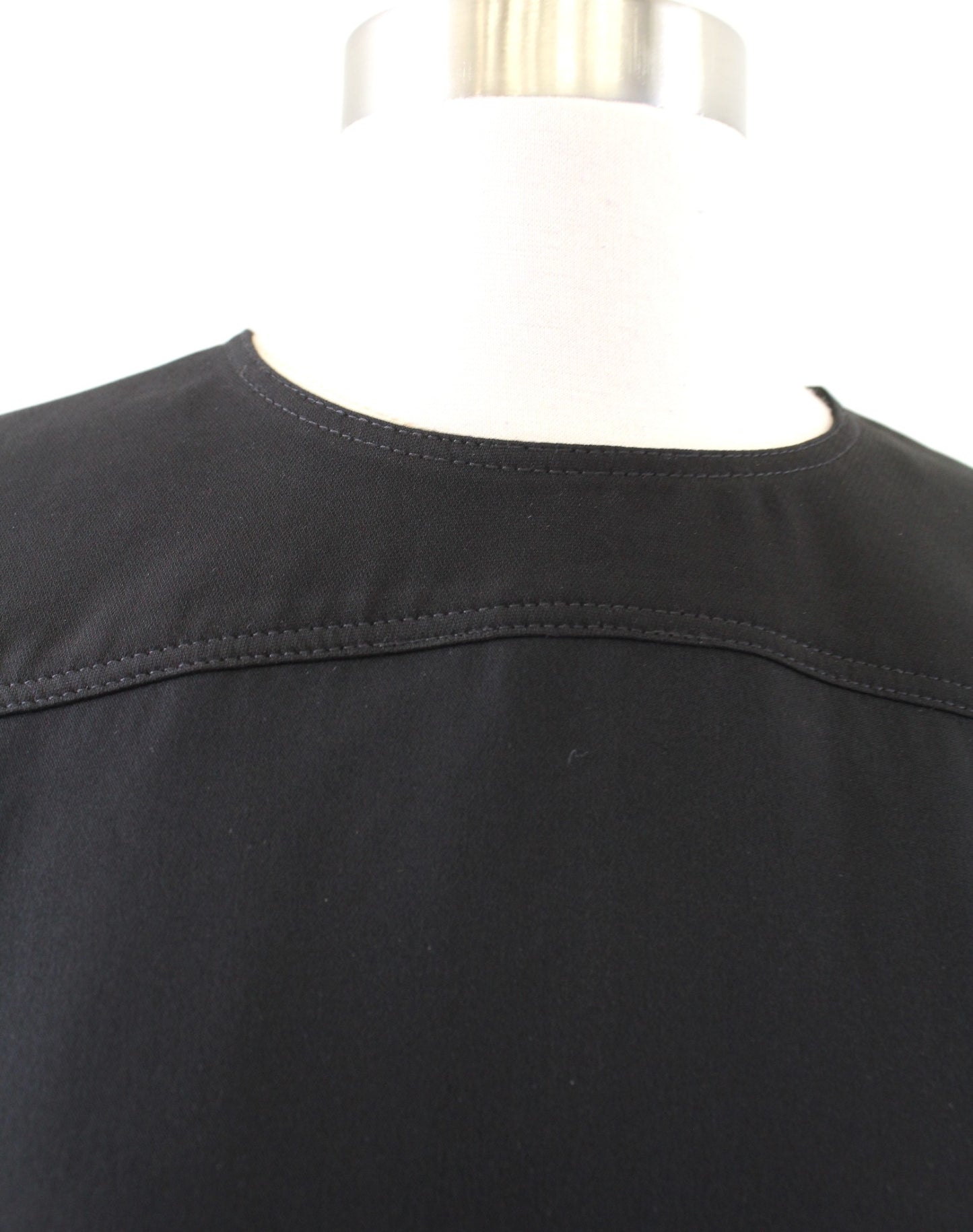 Theory Womens Solid Black Blouson Silk Dress Size 2 Sleeveless Sheath Mini