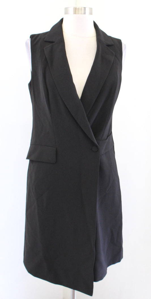 White House Black Market Black Surplice Tux Tuxedo Style Dress Size 2 Cocktail