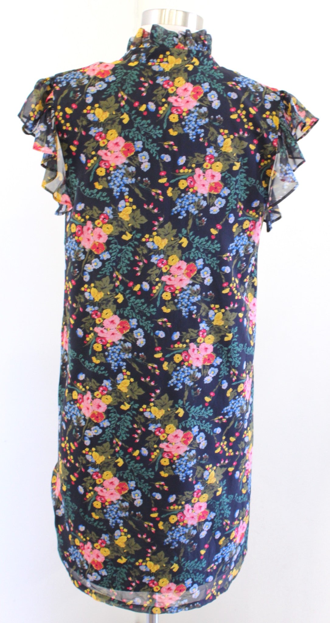 Madewell x No 6 Beacon Silk Shift Dress in Garden Bouquet Floral Size 2 Ruffle