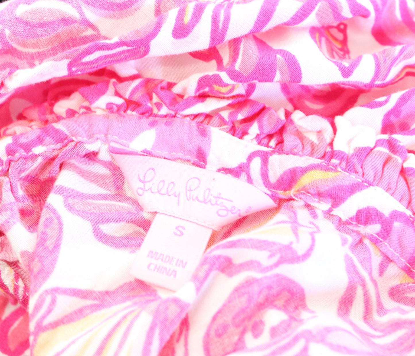 Lilly Pulitzer Jessy Ruffle One Shoulder Sailors Valentine Hotty Pink Dress Sz S