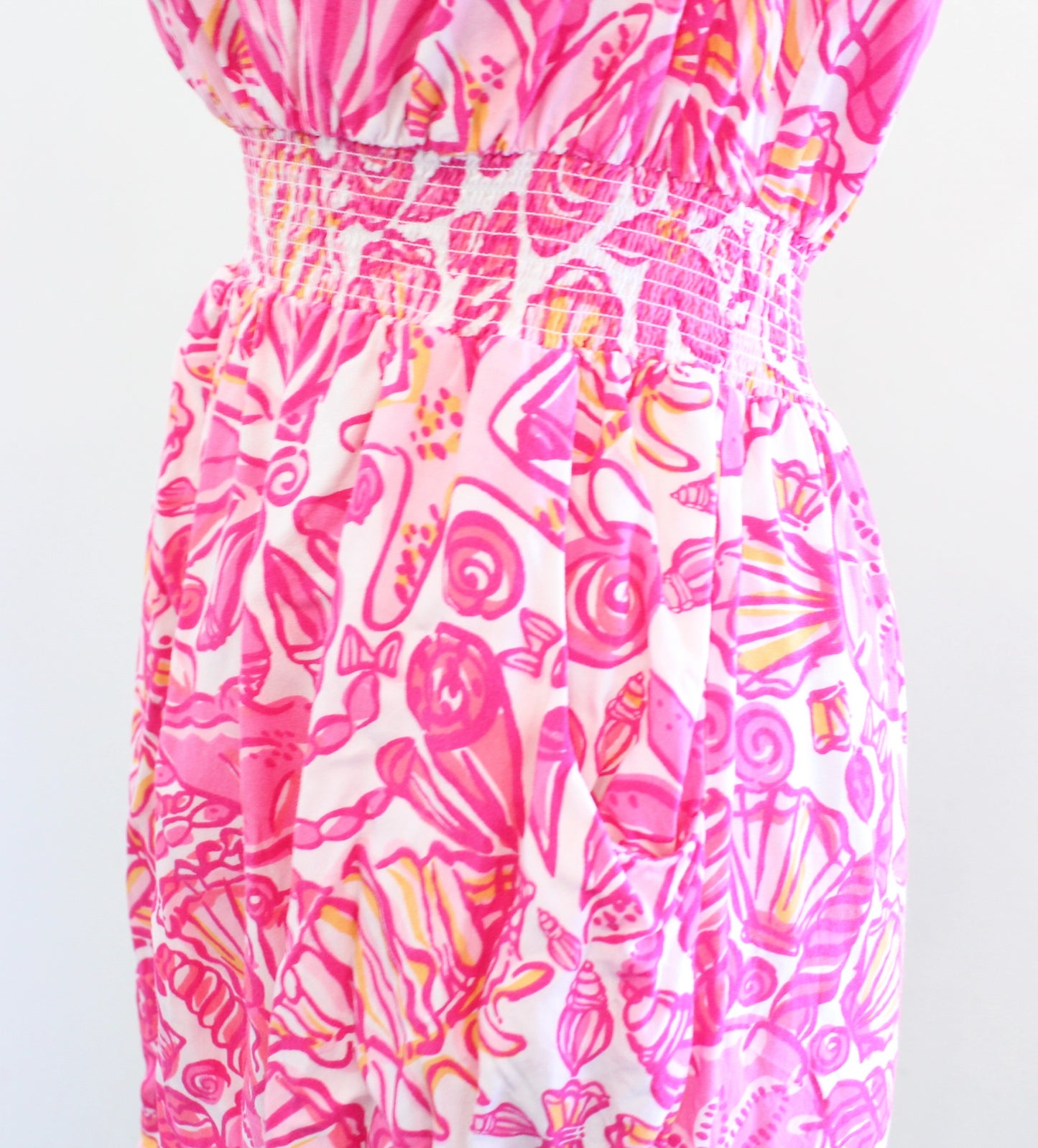 Lilly Pulitzer Jessy Ruffle One Shoulder Sailors Valentine Hotty Pink Dress Sz S