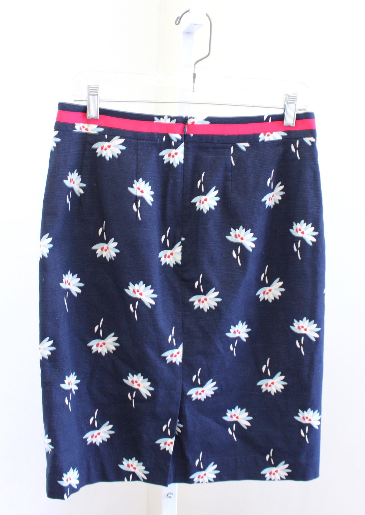 Boden Womens Navy Blue Floral Print Straight Pencil Skirt Size US 8R 8