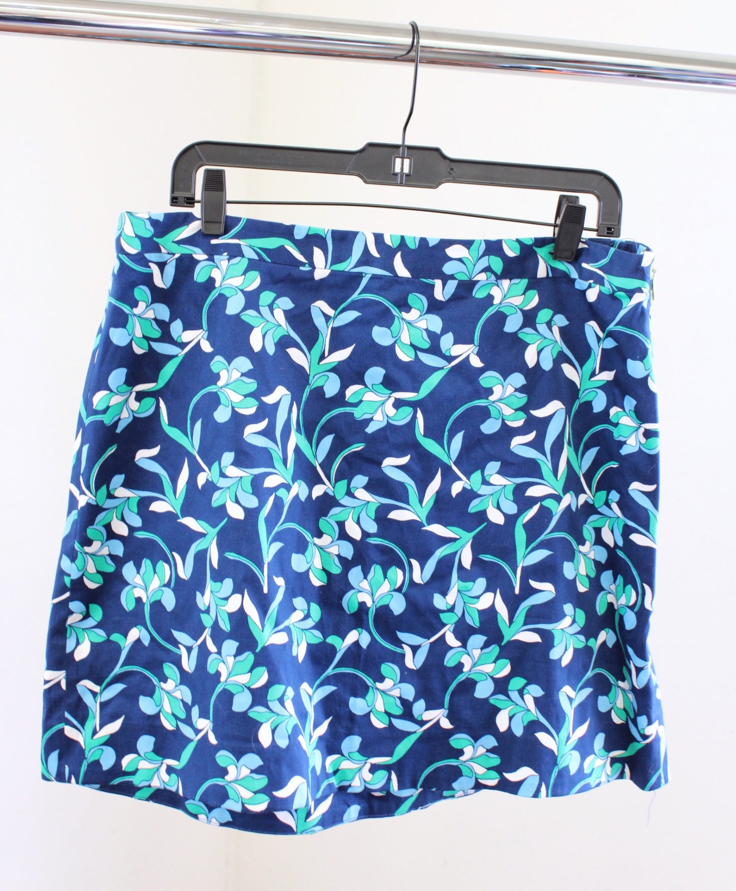 Draper James Blue Green White Graceland Floral Print A Line Skirt Size 14 Mini