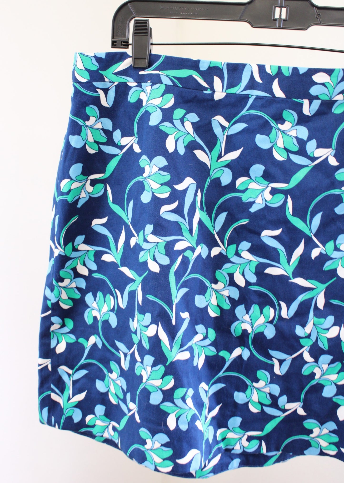 Draper James Blue Green White Graceland Floral Print A Line Skirt Size 14 Mini