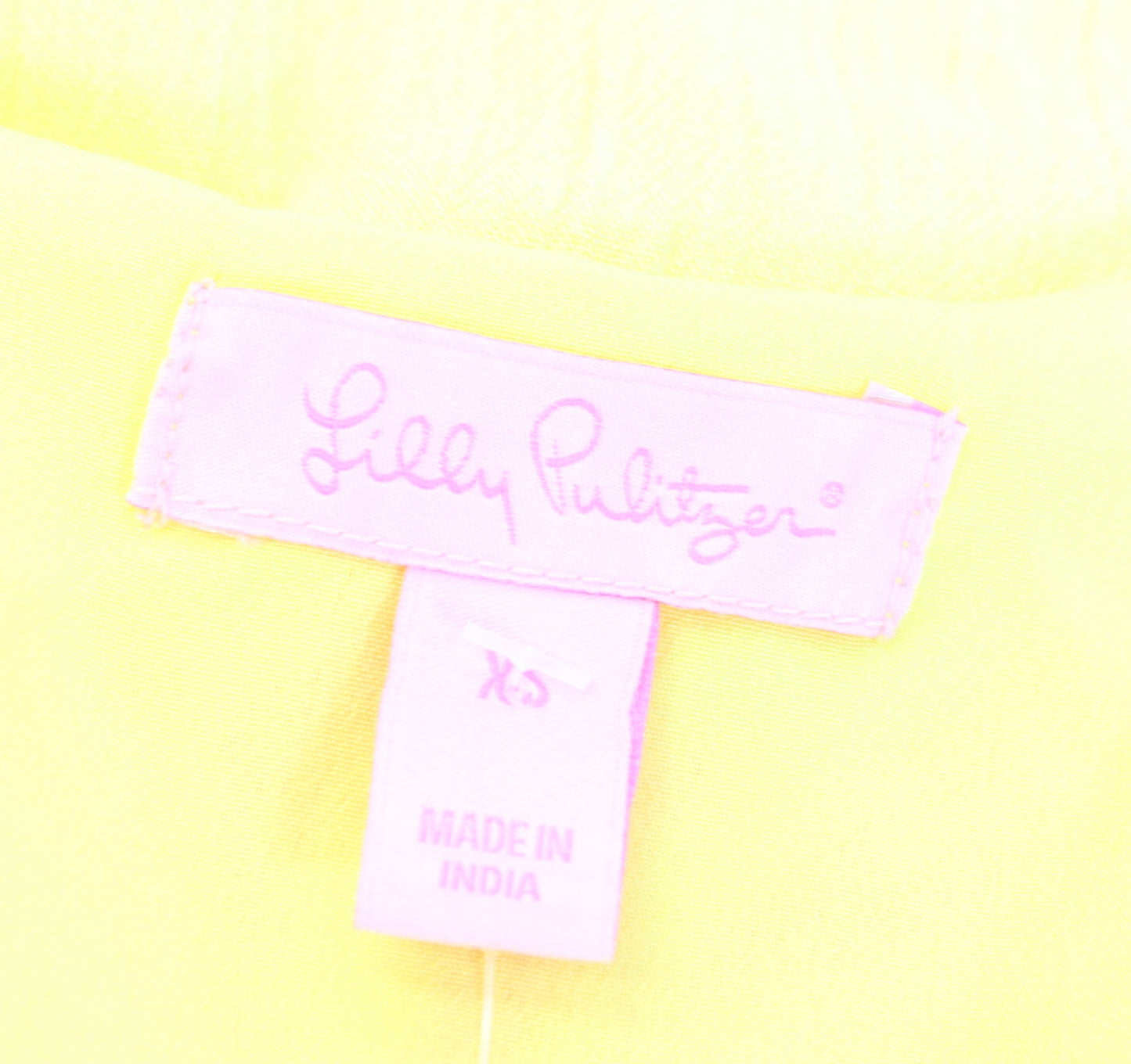 Lilly Pulitzer Bethany Sweet Tarty Embroidered Tassel Shift Dress XS Yellow Pink