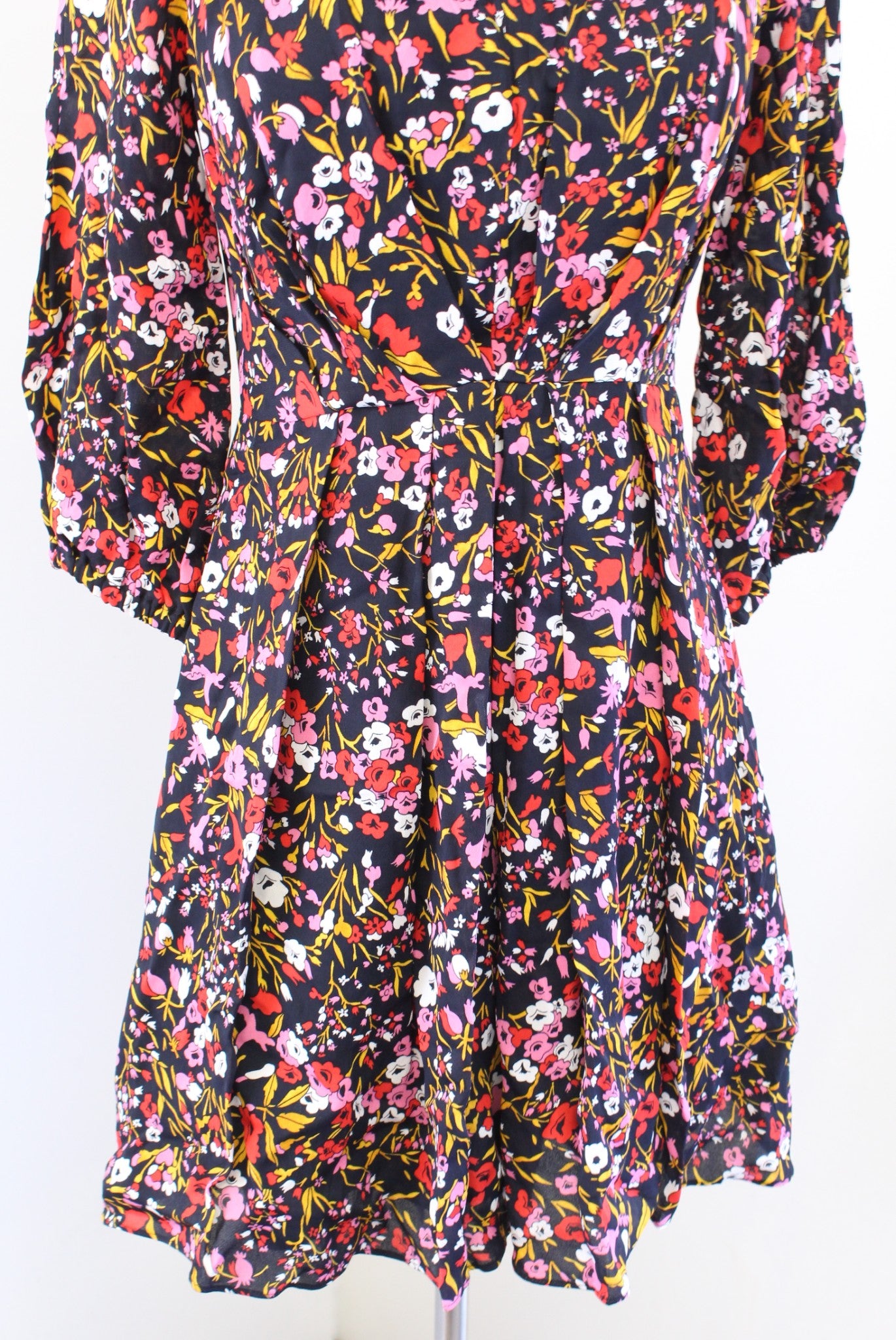 Whistles Womens Floral Meadow Flippy Dress Size US 2 UK 6 Fit and Flare Pink Red