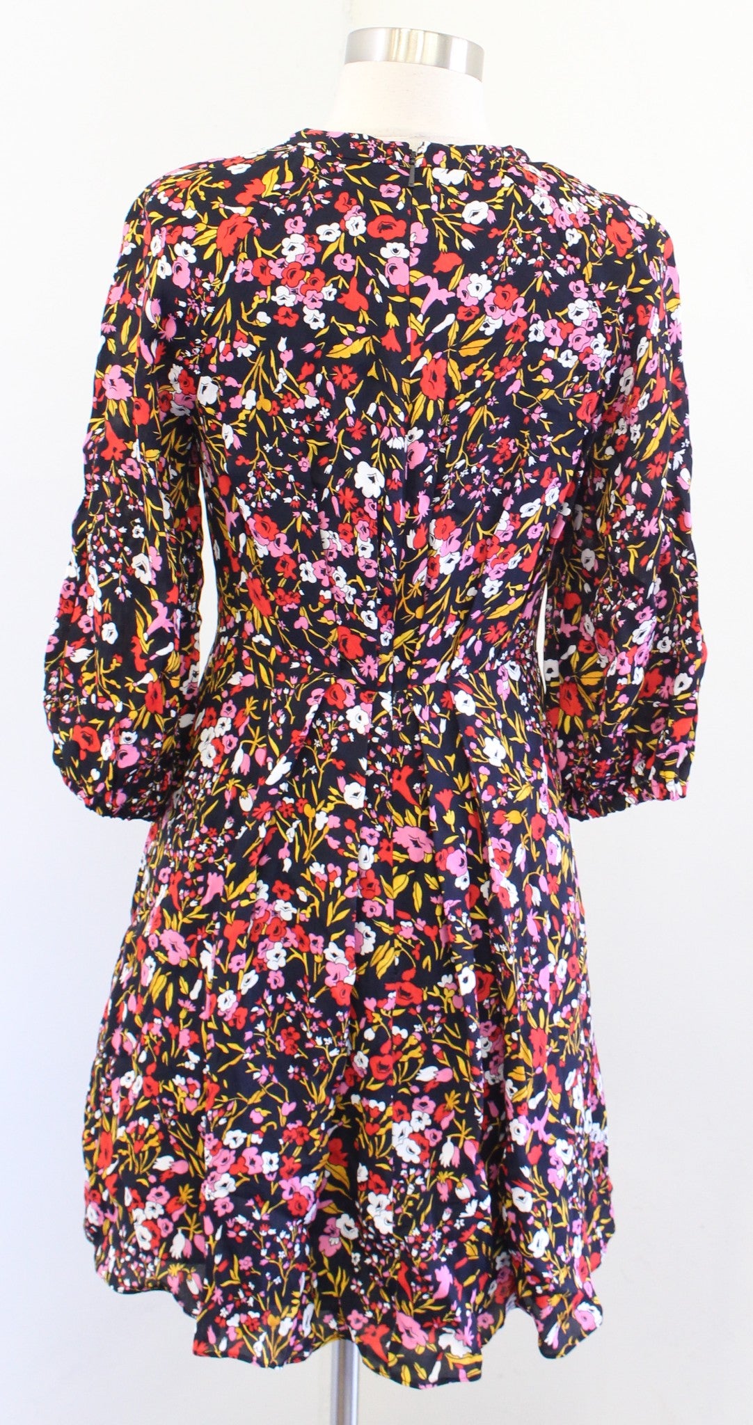 Whistles Womens Floral Meadow Flippy Dress Size US 2 UK 6 Fit and Flare Pink Red