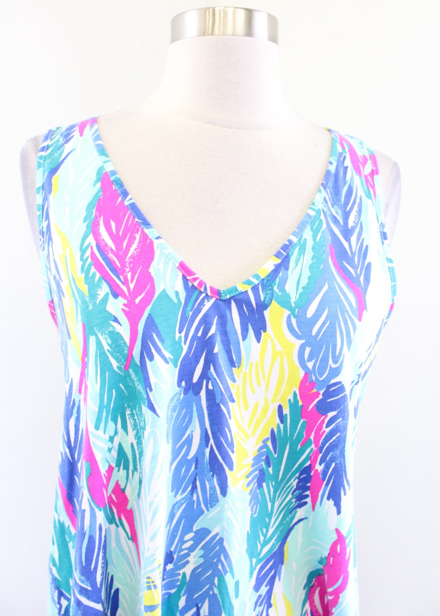 Lilly Pulitzer Blythe Light As a Feather Tank Swing Dress Size S Blue Sleeveless