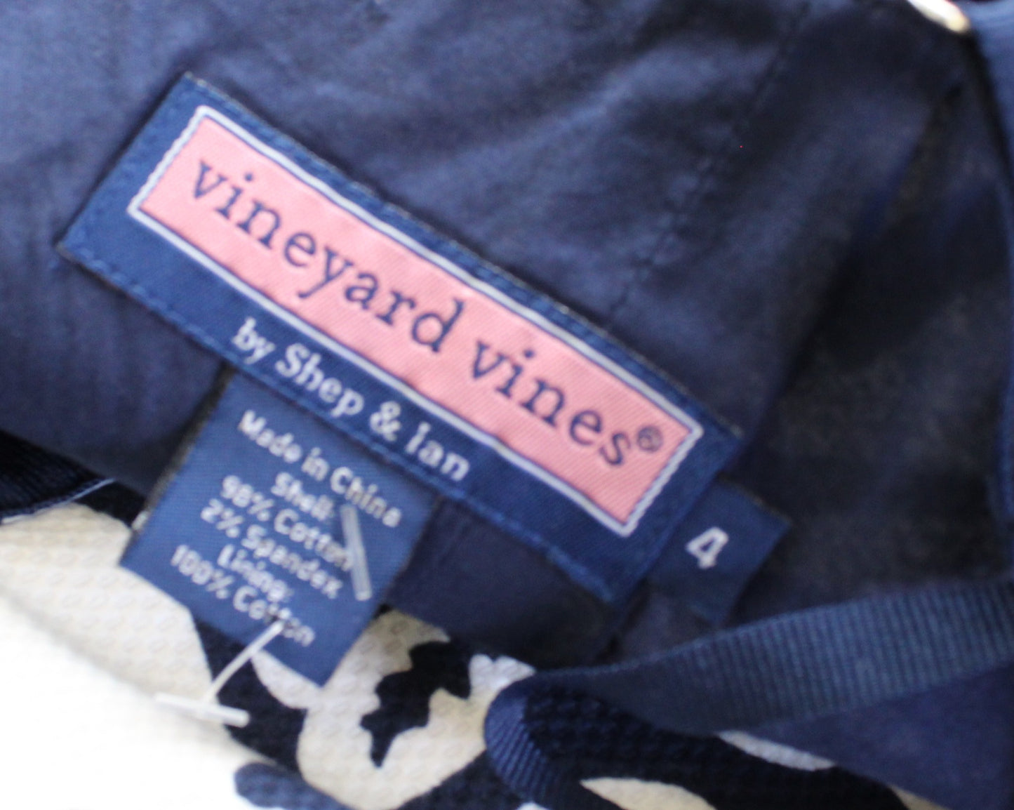 Vineyard Vines Navy Blue Nautical Fish Seashell Coral Print Sheath Dress Size 4