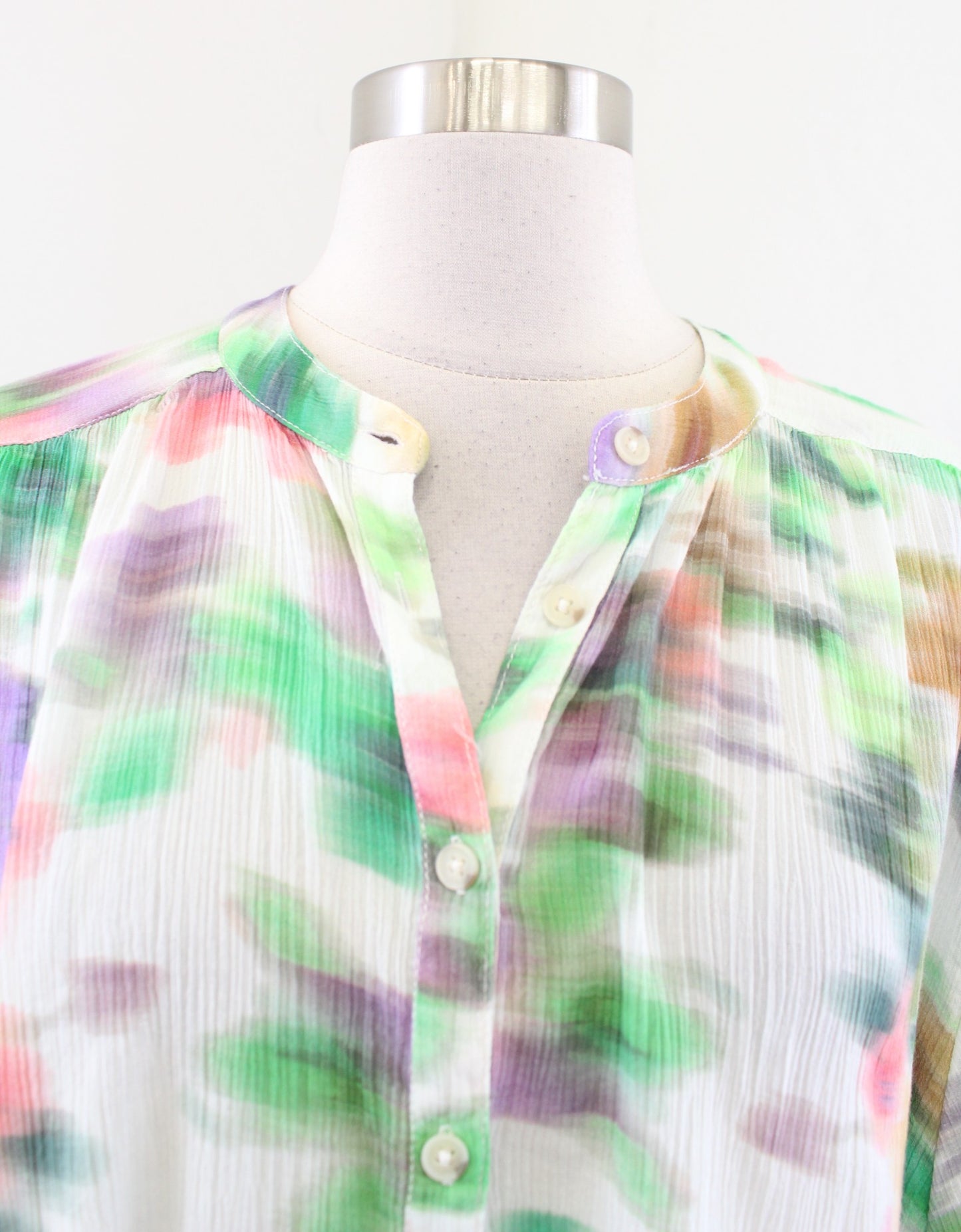 Pilcro Anthropologie the Sidney Batwing Sleeve Top Blouse Size M Watercolor