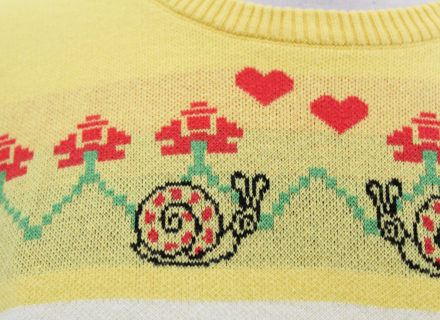 Modcloth Yellow Striped Floral Snail Print Short Sleeve Sweater Top Size 1X