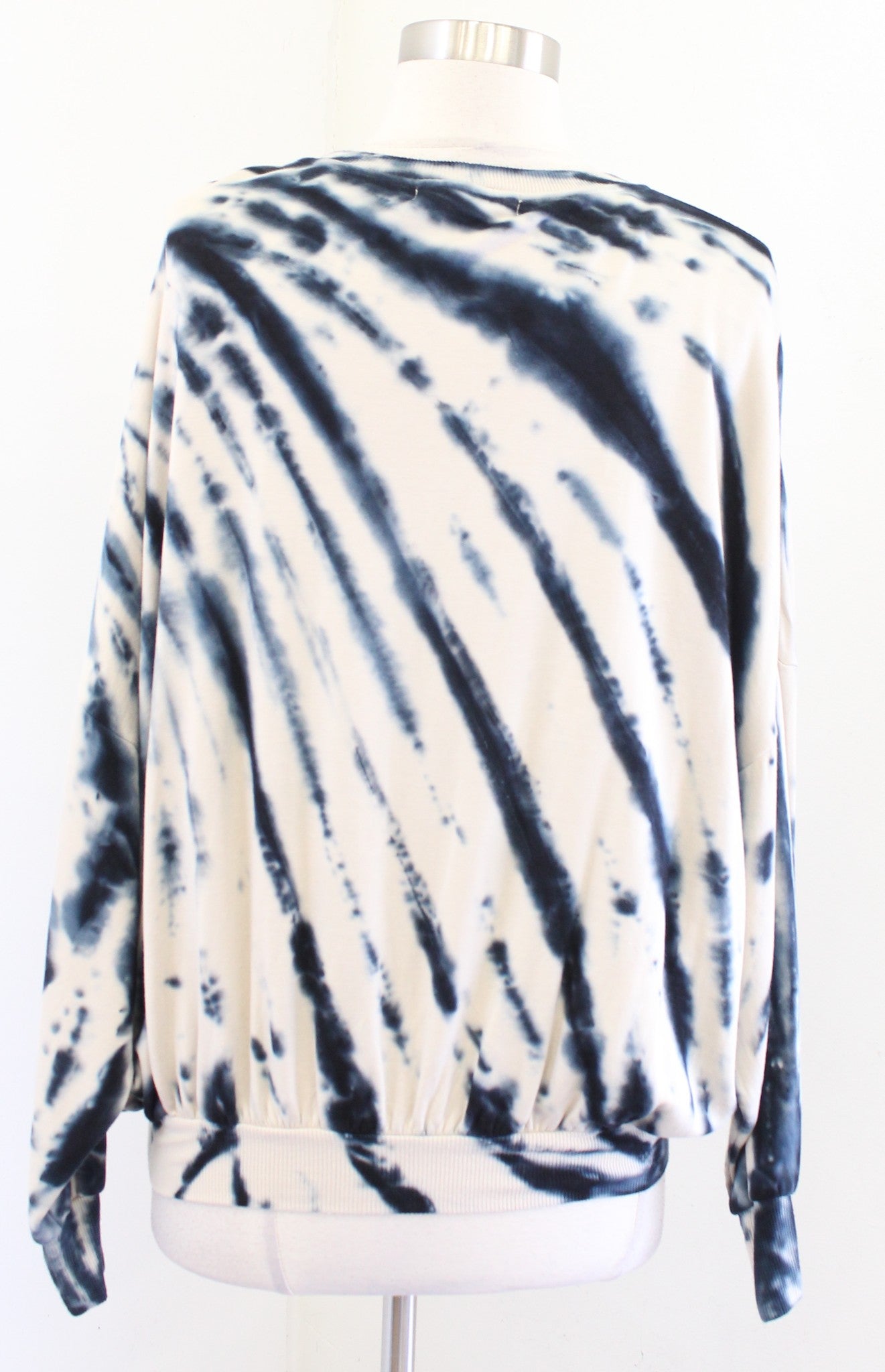 Young Fabulous and Broke Tie Dye Soft Stretchy Knit Sweatshirt Top Size XS Blue