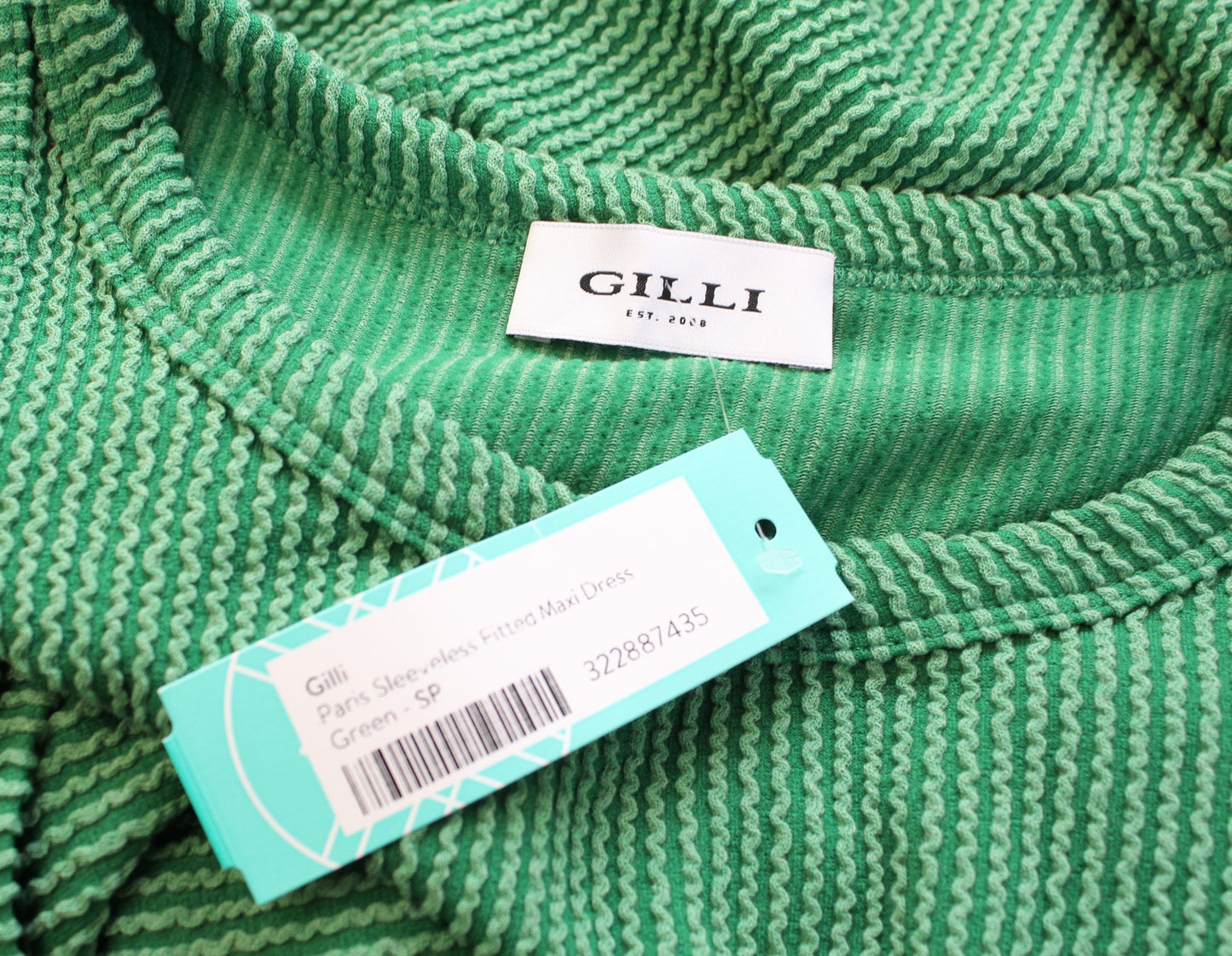 NWT Gilli Stitch Fix Green Textured Ribbed Knit Fitted Midi Maxi Dress Sz PS SP