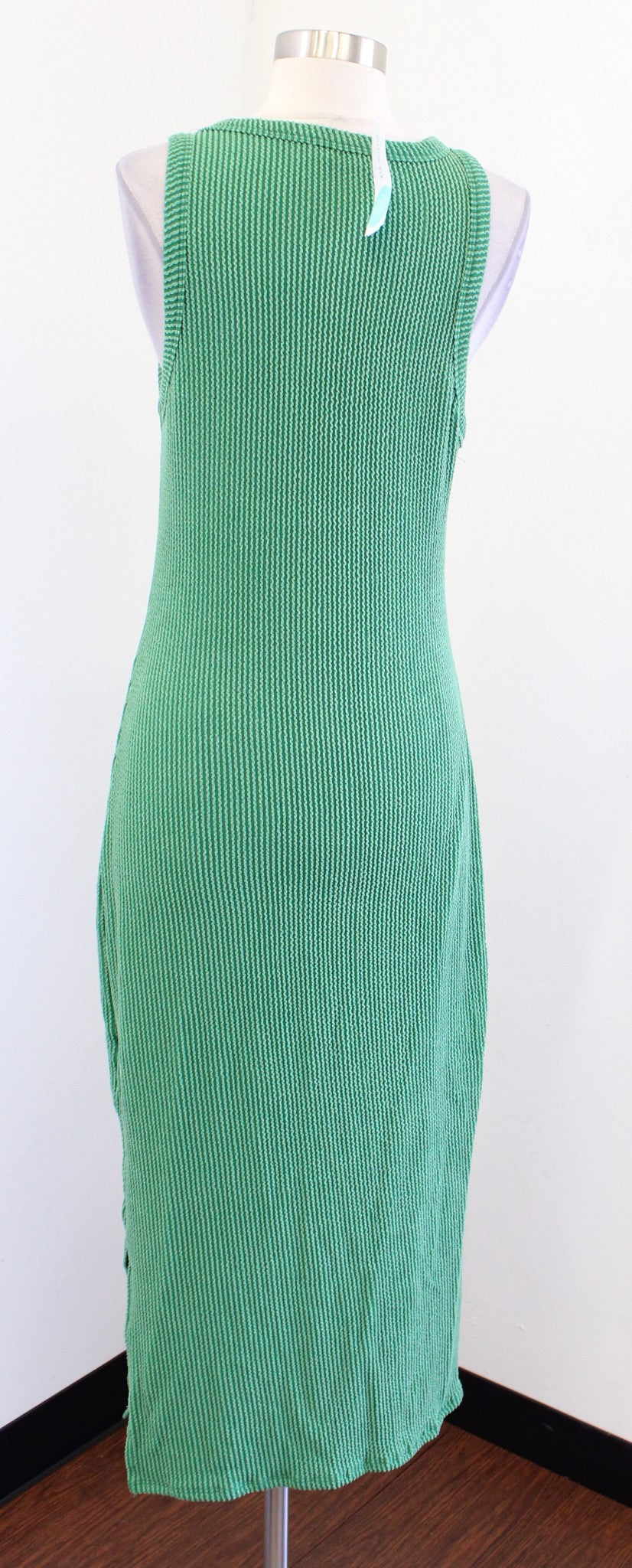 NWT Gilli Stitch Fix Green Textured Ribbed Knit Fitted Midi Maxi Dress Sz PS SP