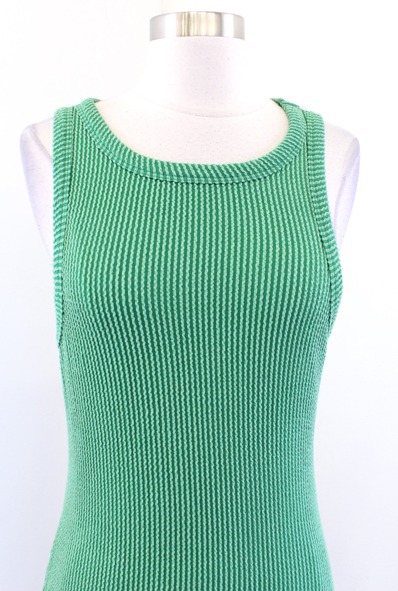 NWT Gilli Stitch Fix Green Textured Ribbed Knit Fitted Midi Maxi Dress Sz PS SP