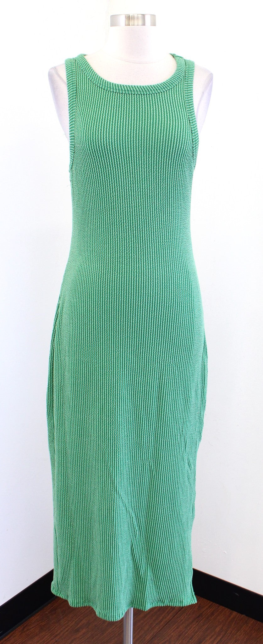 NWT Gilli Stitch Fix Green Textured Ribbed Knit Fitted Midi Maxi Dress Sz PS SP