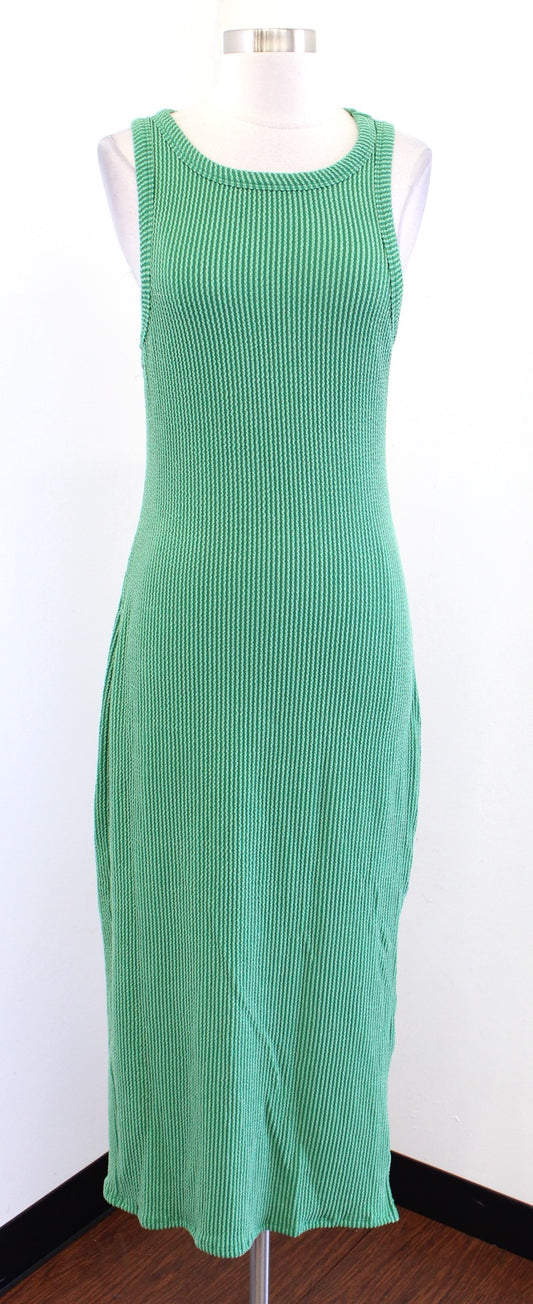 NWT Gilli Stitch Fix Green Textured Ribbed Knit Fitted Midi Maxi Dress Sz PS SP