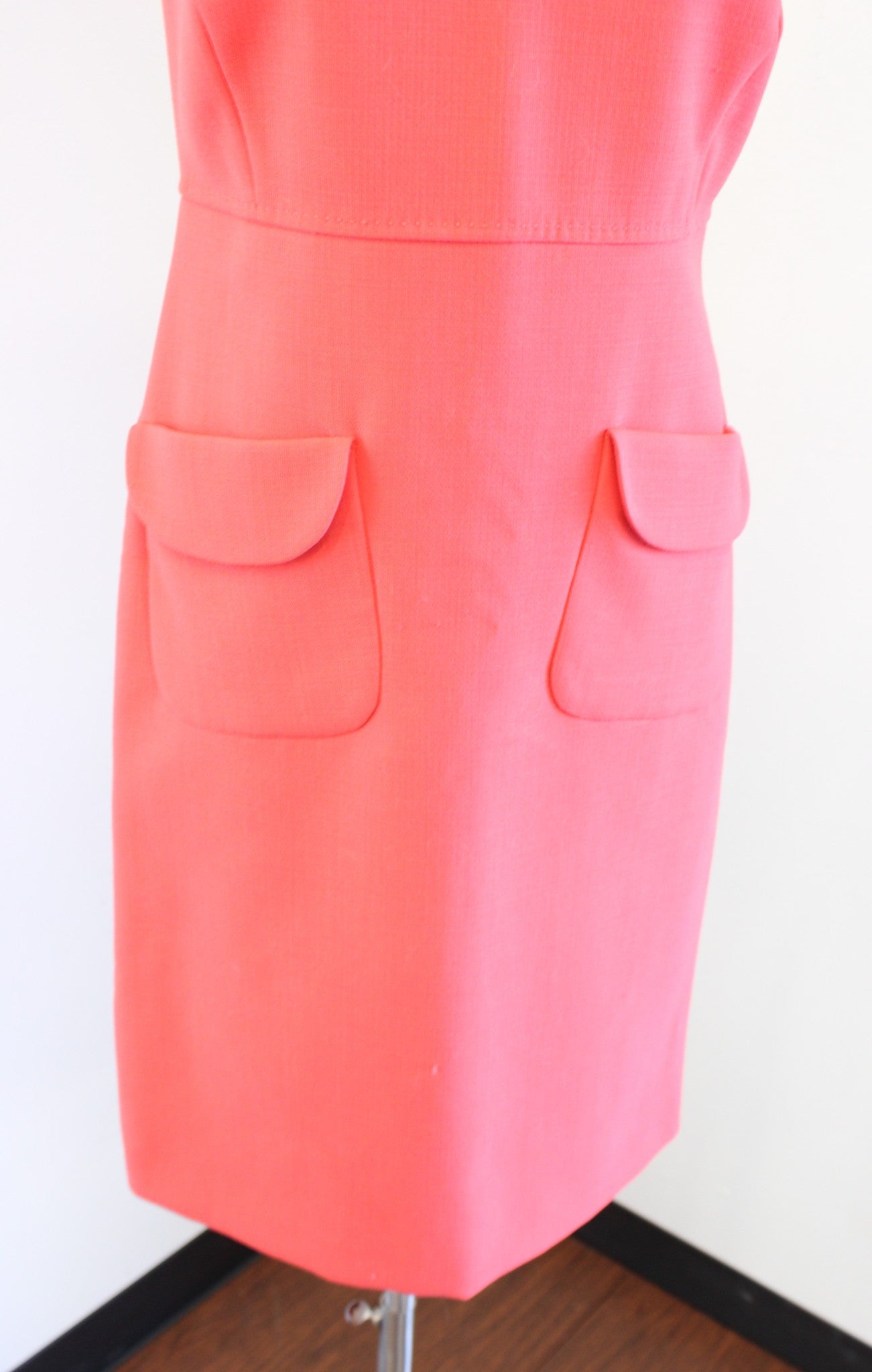 NWT $325 Tory Burch Solid Coral Fletcher Sheath Dress Size 2 Sleeveless Wool