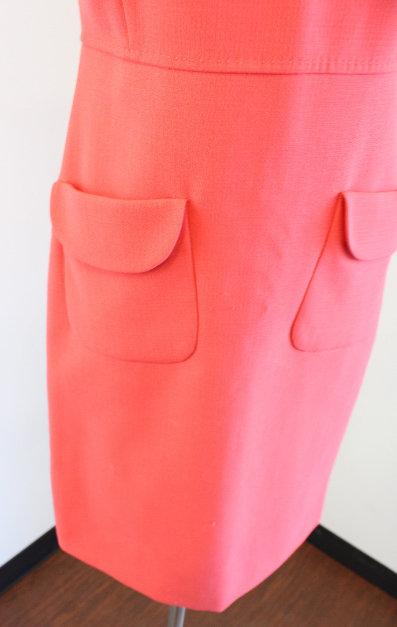 NWT $325 Tory Burch Solid Coral Fletcher Sheath Dress Size 2 Sleeveless Wool