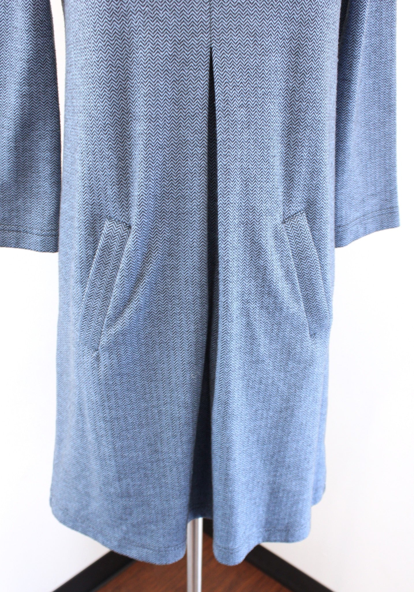Tyler Boe Womens Blue Chevron Print Knit Cowl Neck Shift Dress Size XS