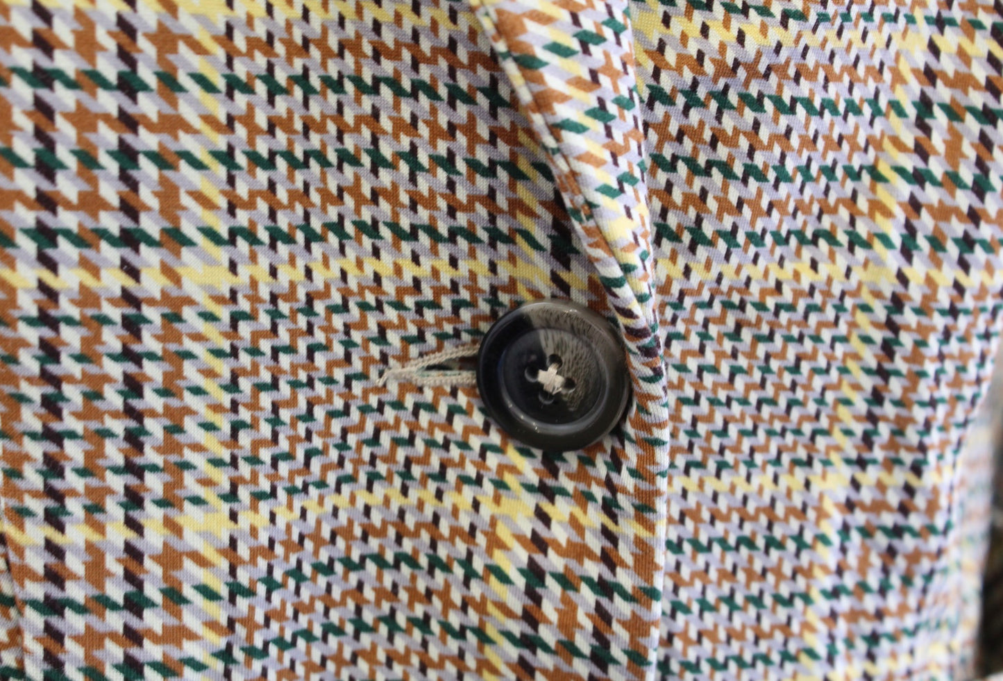 CAbi Womens Pasttime Blazer Size 4 Houndstooth Plaid Printed Jacket Style 3548