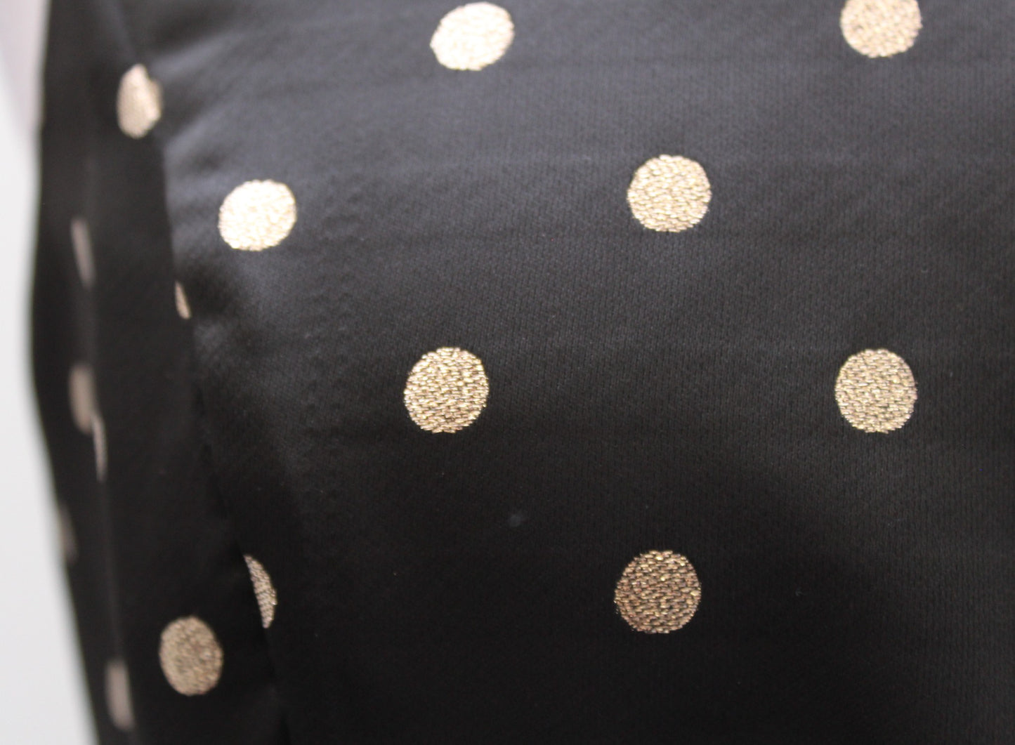 White House Black Market Metallic Gold Polka Dot Belted Fit and Flare Dress Sz 2