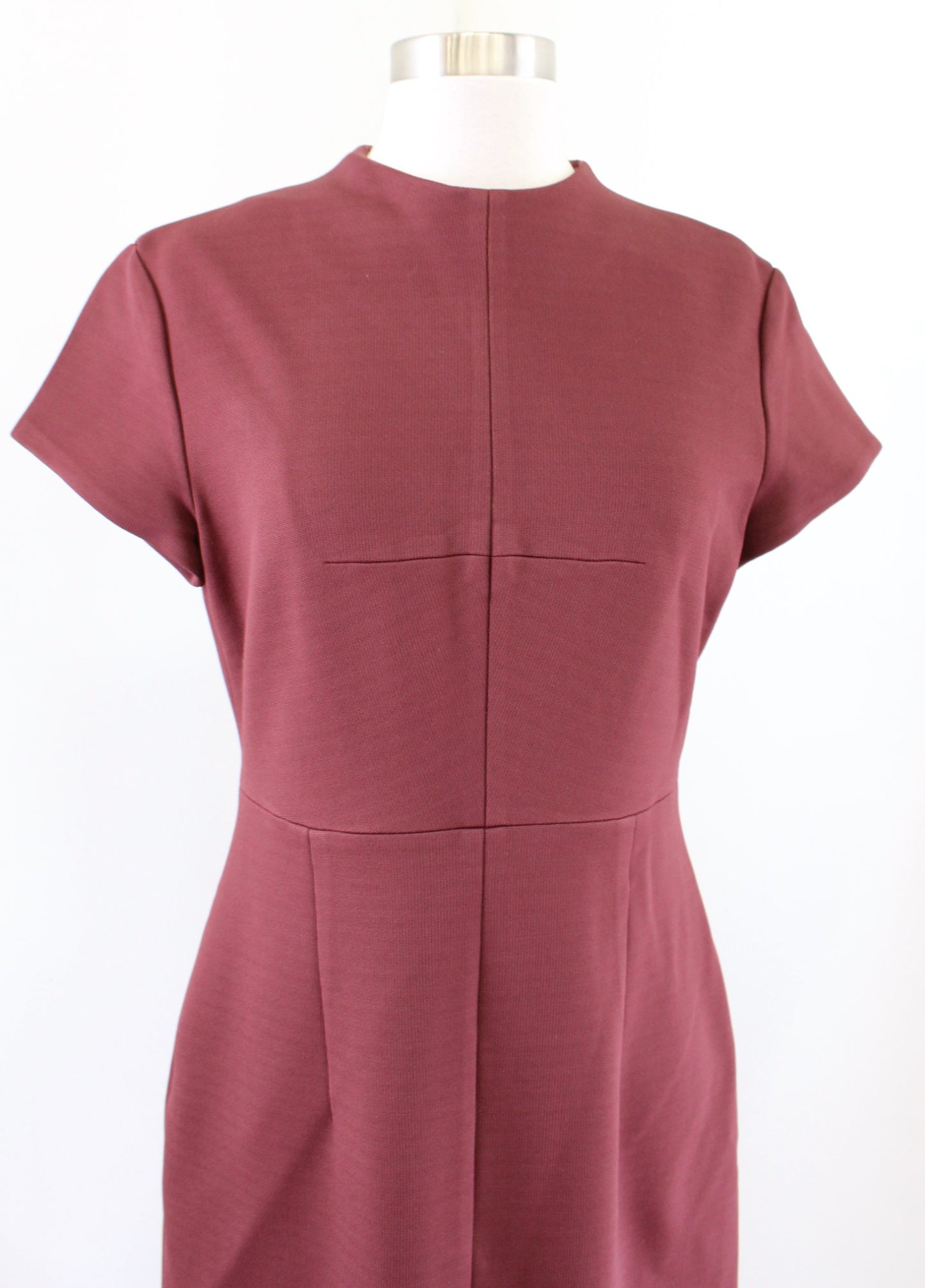 Hugo Boss Womens Demiara Rust Brick Structured Knit Mock Neck Dress Size US 6