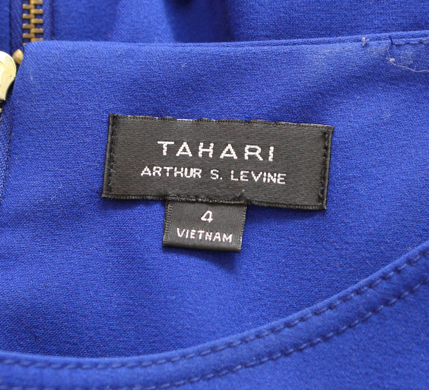 Tahari ASL Levine Womens Solid Royal Blue A Line Flared Dress Size 4 Career