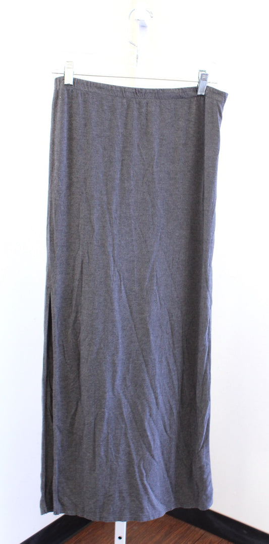 Babaton Aritzia Soft Knit Gray Maxi Skirt w/ Side Slits Size M Charcoal Pull On