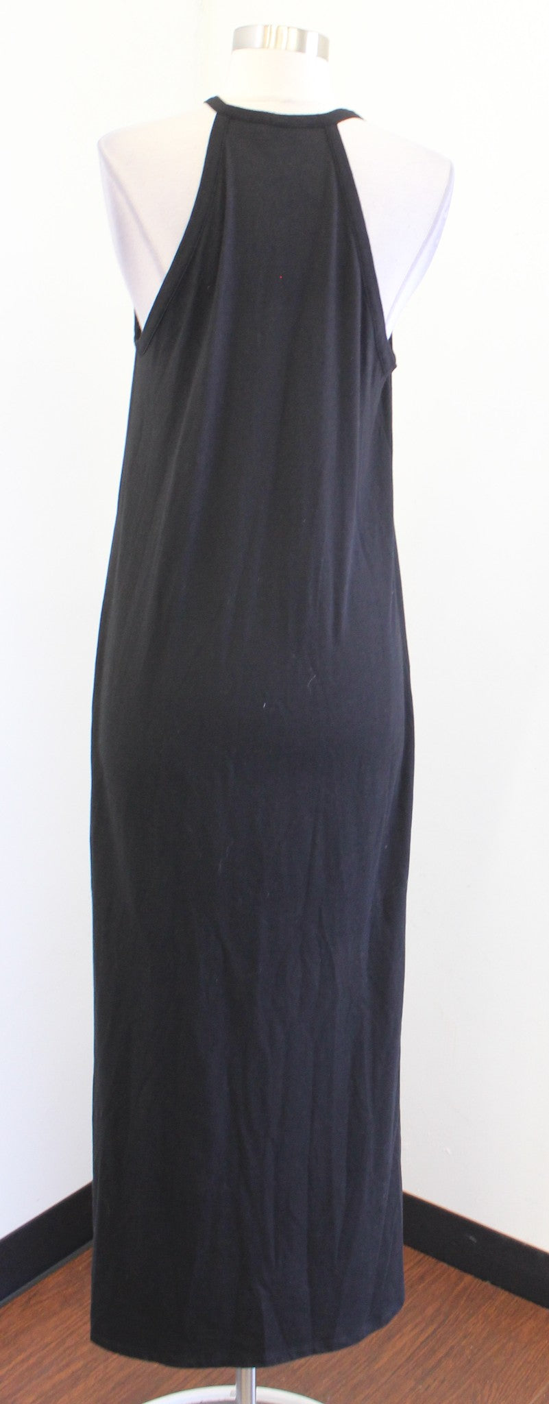 Theory Womens Sonaki Maxi Dress in Atmos Light Size M Solid Black Knit Casual