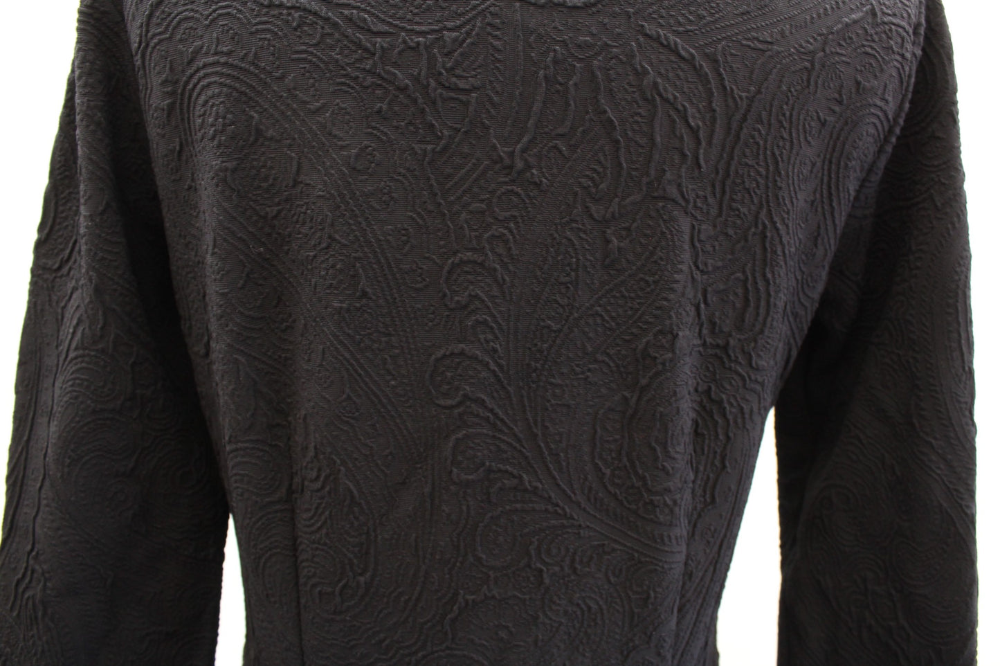 J McLaughlin Black Paisley Jacquard Quarter Zip Bedford Dress Size S Long Sleeve