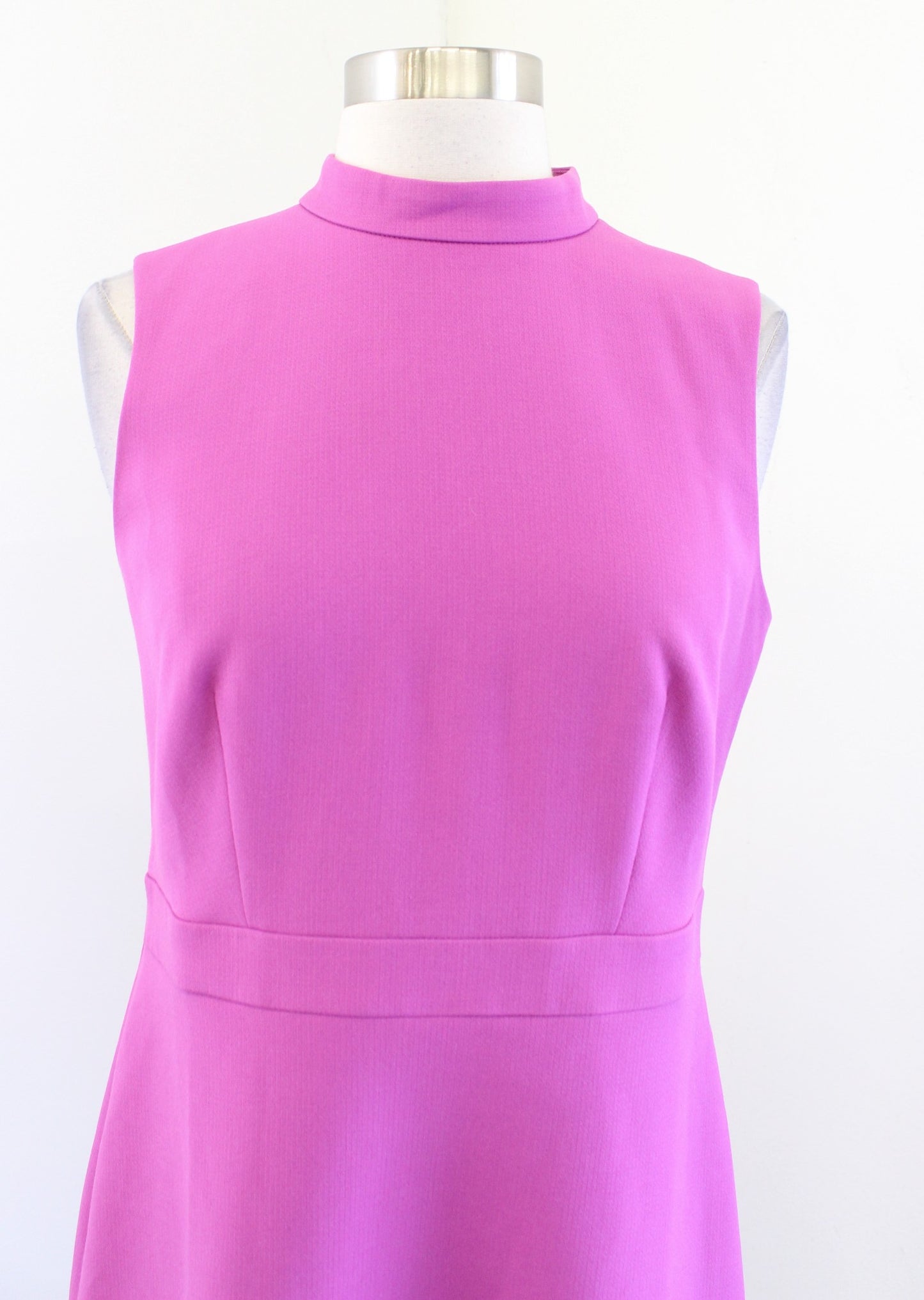 NWT Ann Taylor Doubleweave Mock Neck Flounce Hem Sheath Dress Sz 4 Pink - Purple