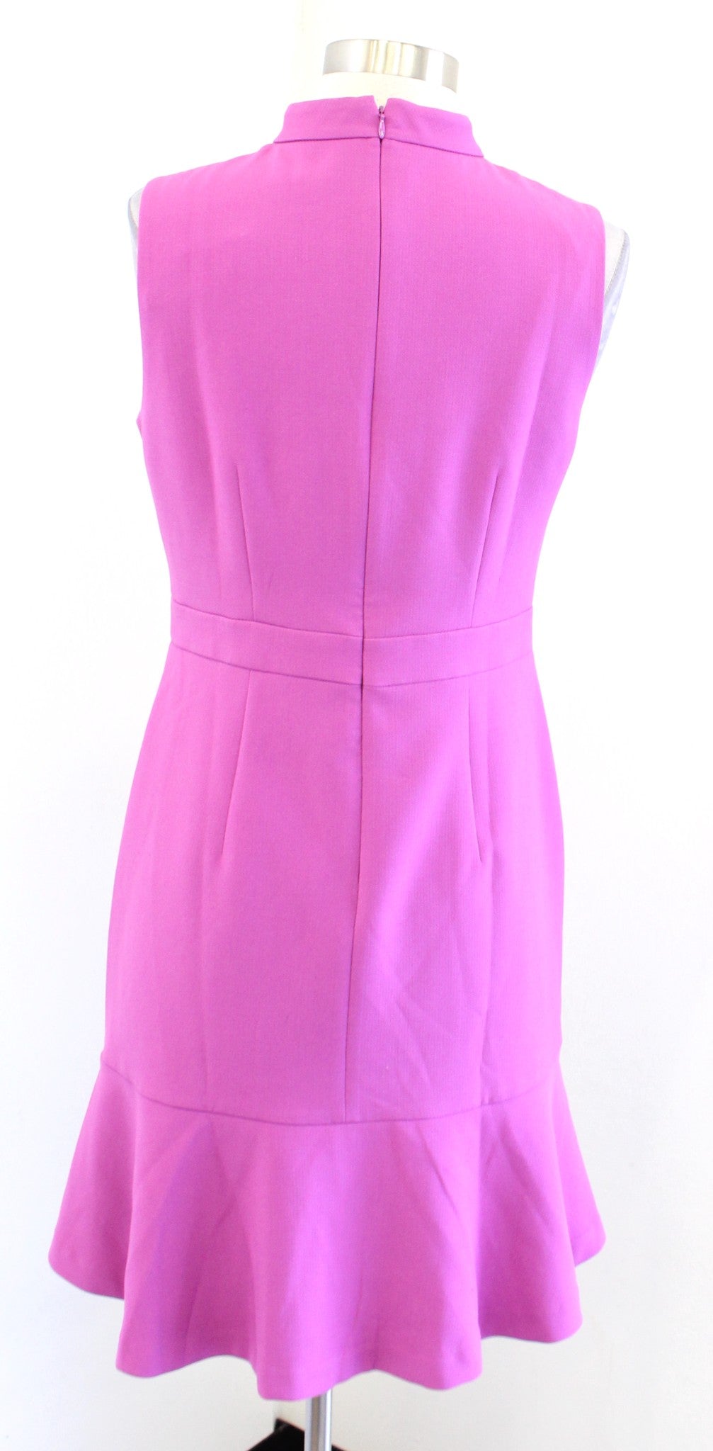NWT Ann Taylor Doubleweave Mock Neck Flounce Hem Sheath Dress Sz 4 Pink - Purple