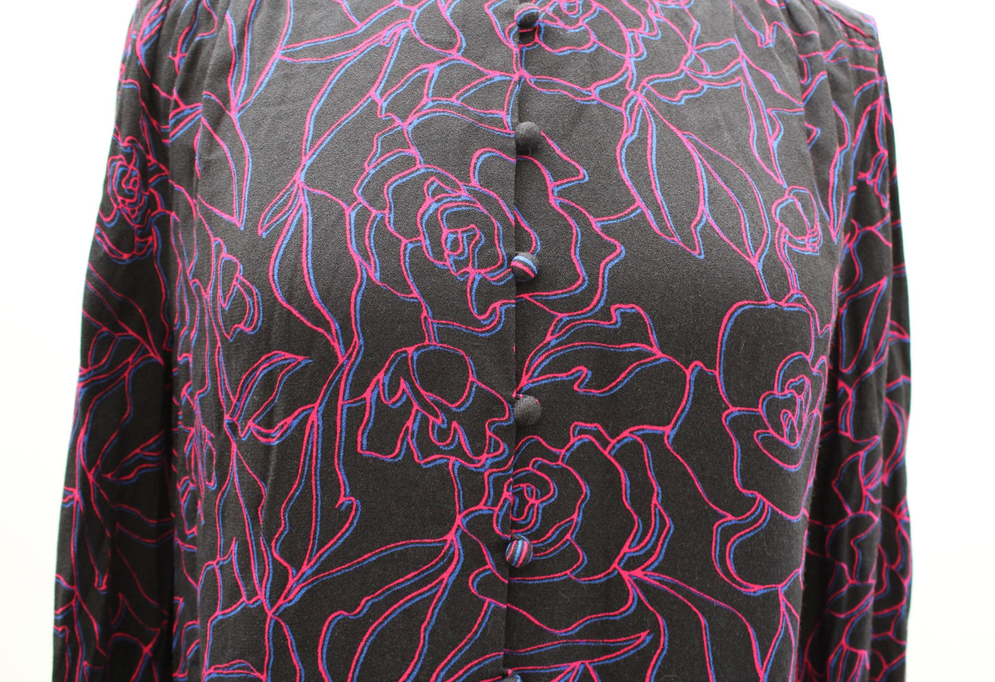 Equipment Cornelia Mandarin Collar Button Front Floral Shirt Blouse Black Sz XS