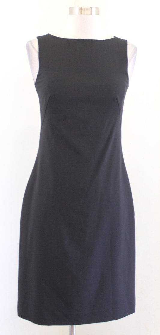 Theory Bette B Solid Black Wool Blend Pencil Sheath Dress Size 4 Career Office