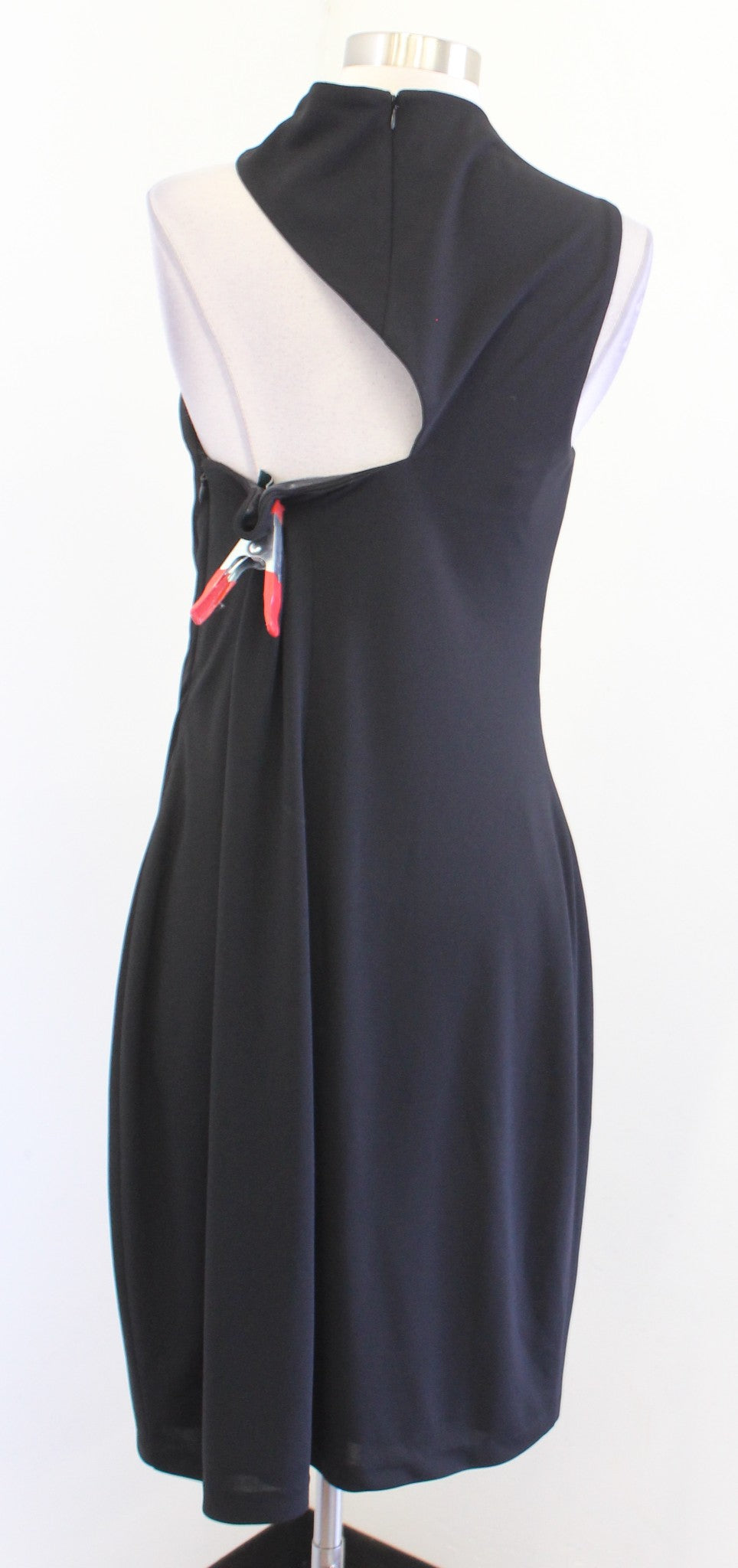 Lauren Ralph Lauren Black Asymmetric One Shoulder Collared Dress Sz 16 Cocktail