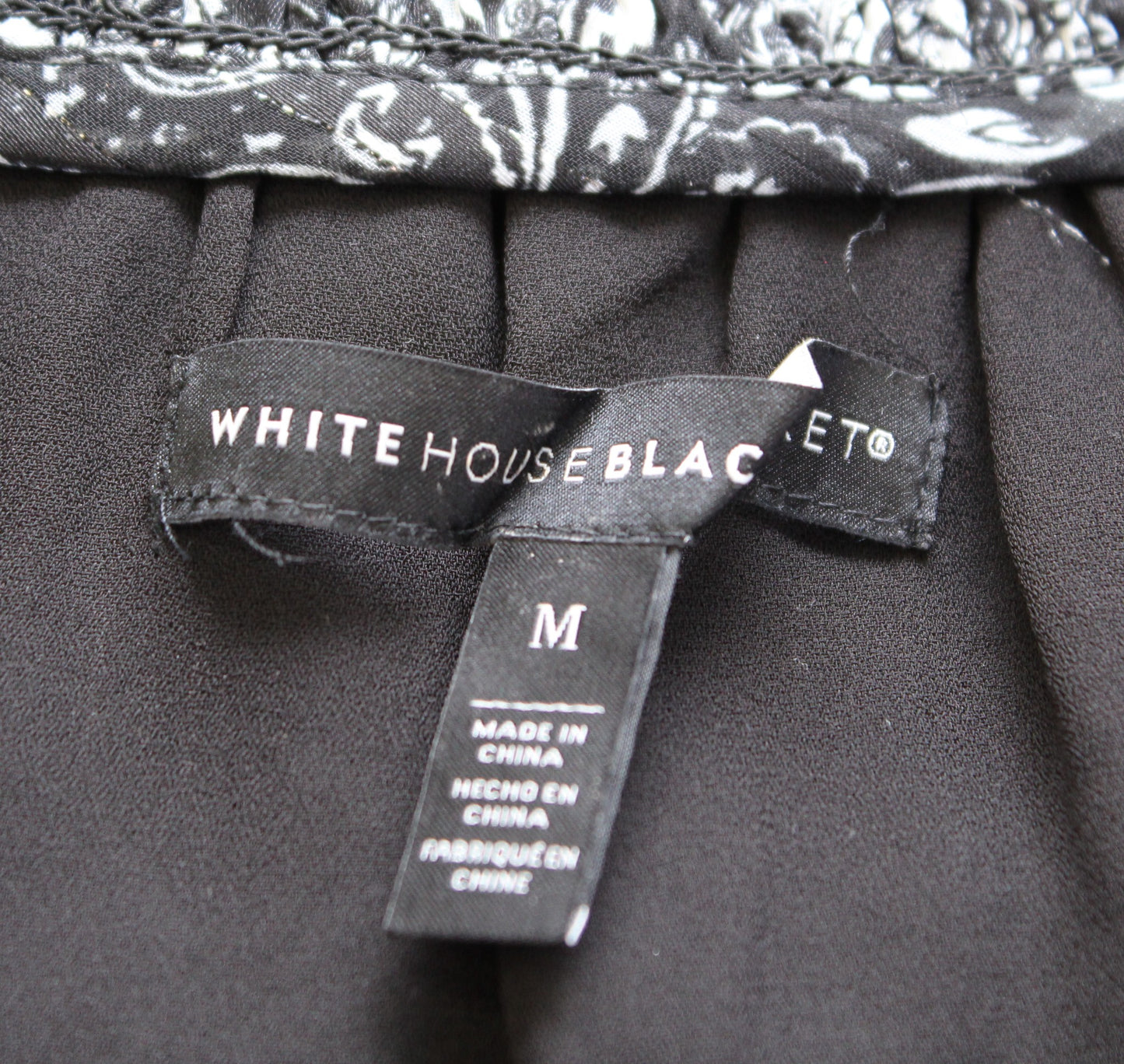 White House Black Market Metallic Paisley Print Ruffle Smocked Midi Dress Size M