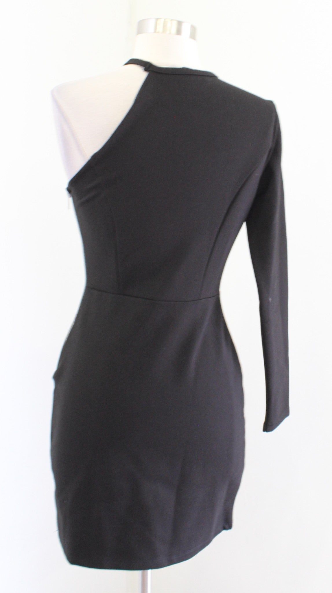 NBD x Naiven Twins Revolve Black One Shoulder Cutout Bodycon Mini Party Dress S