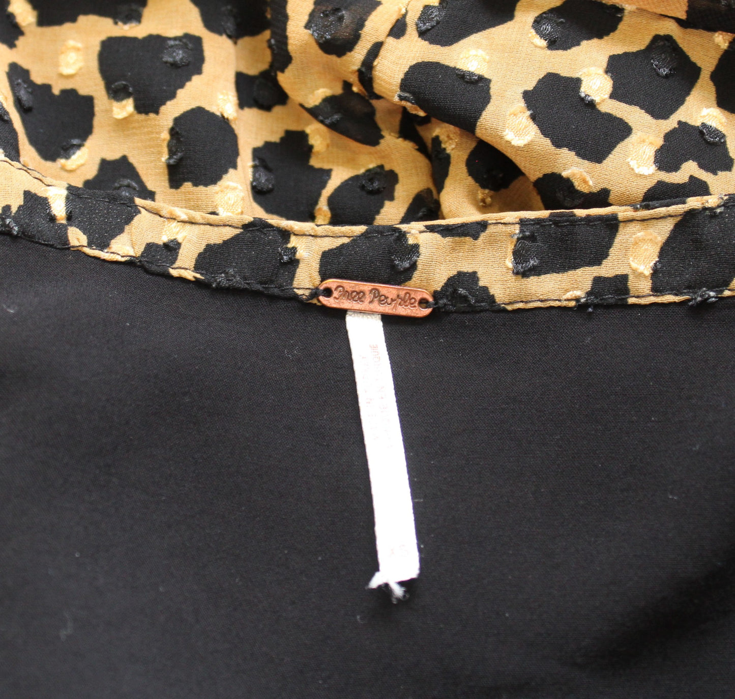 Free People Frenchie Leopard Animal Print Long Sleeve Mini Wrap Dress Size XS
