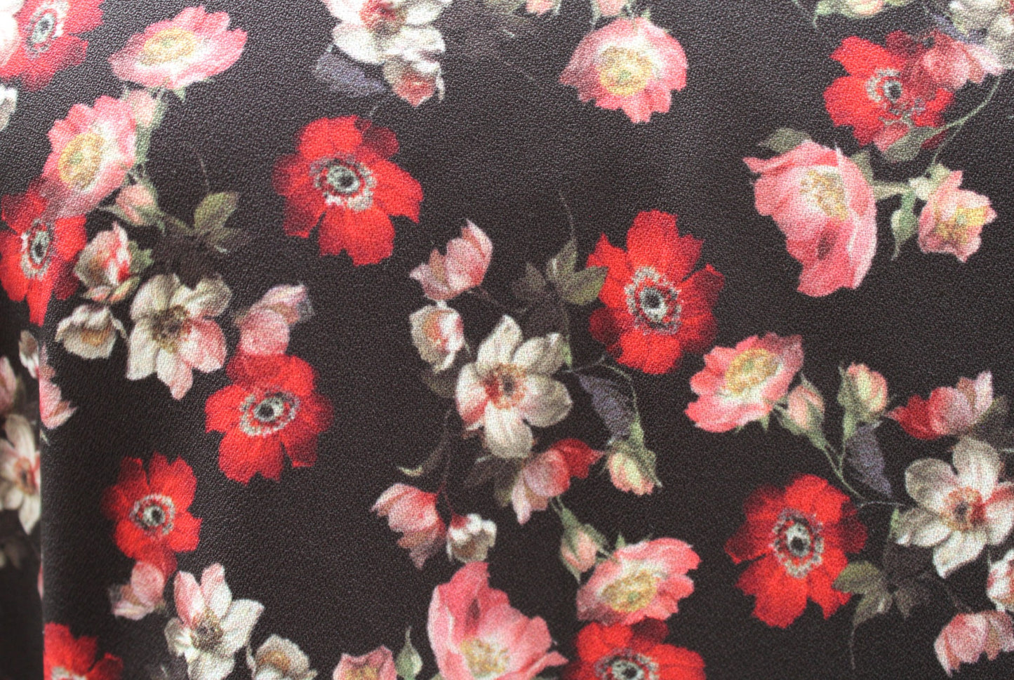 NWT Black Halo Lively Black Red Floral Long Sleeve Mini Sheath Dress Size 12