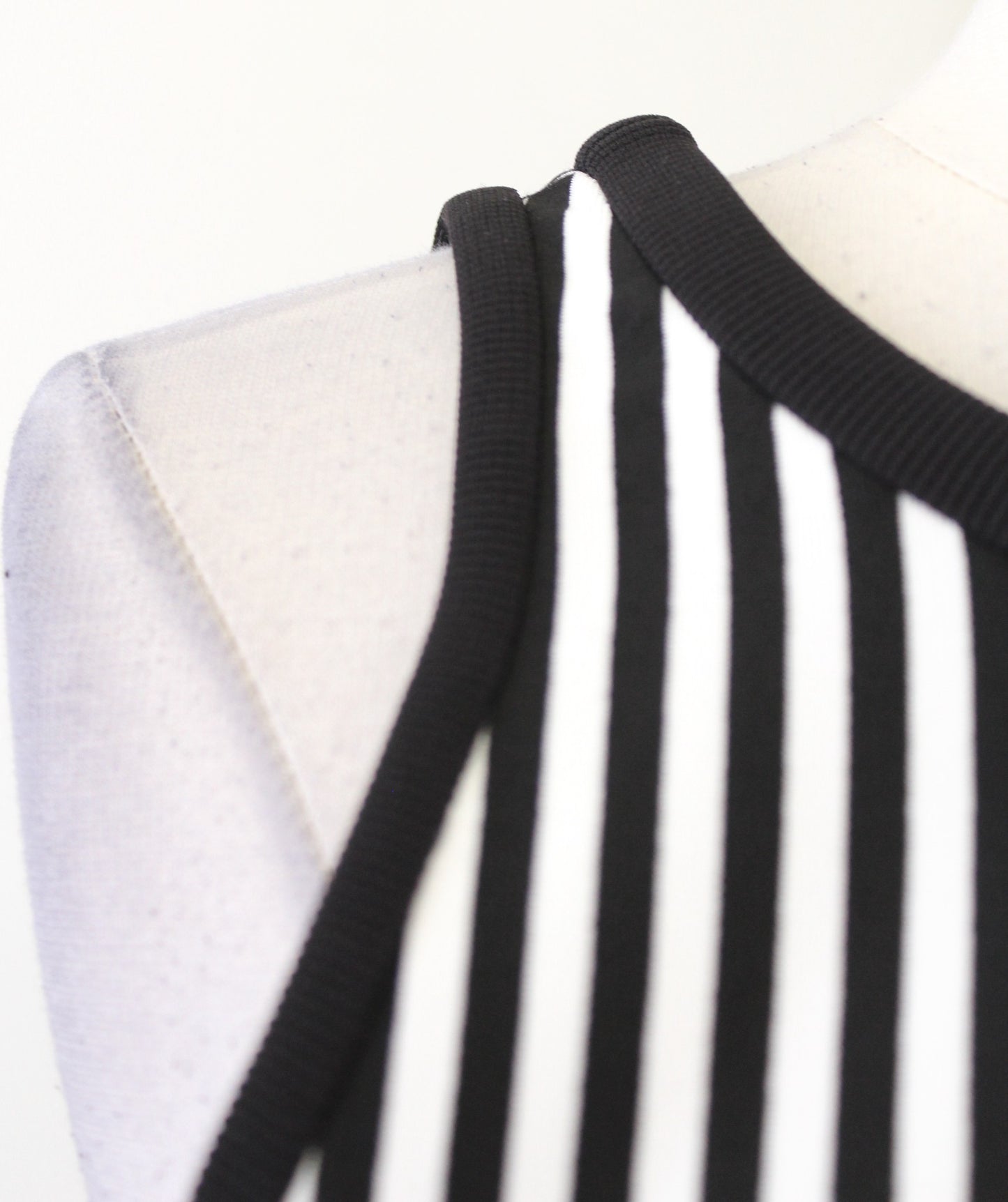 NWT Rebecca Minkoff Brady Black White Mixed Stripe Sleeveless Dress Size M