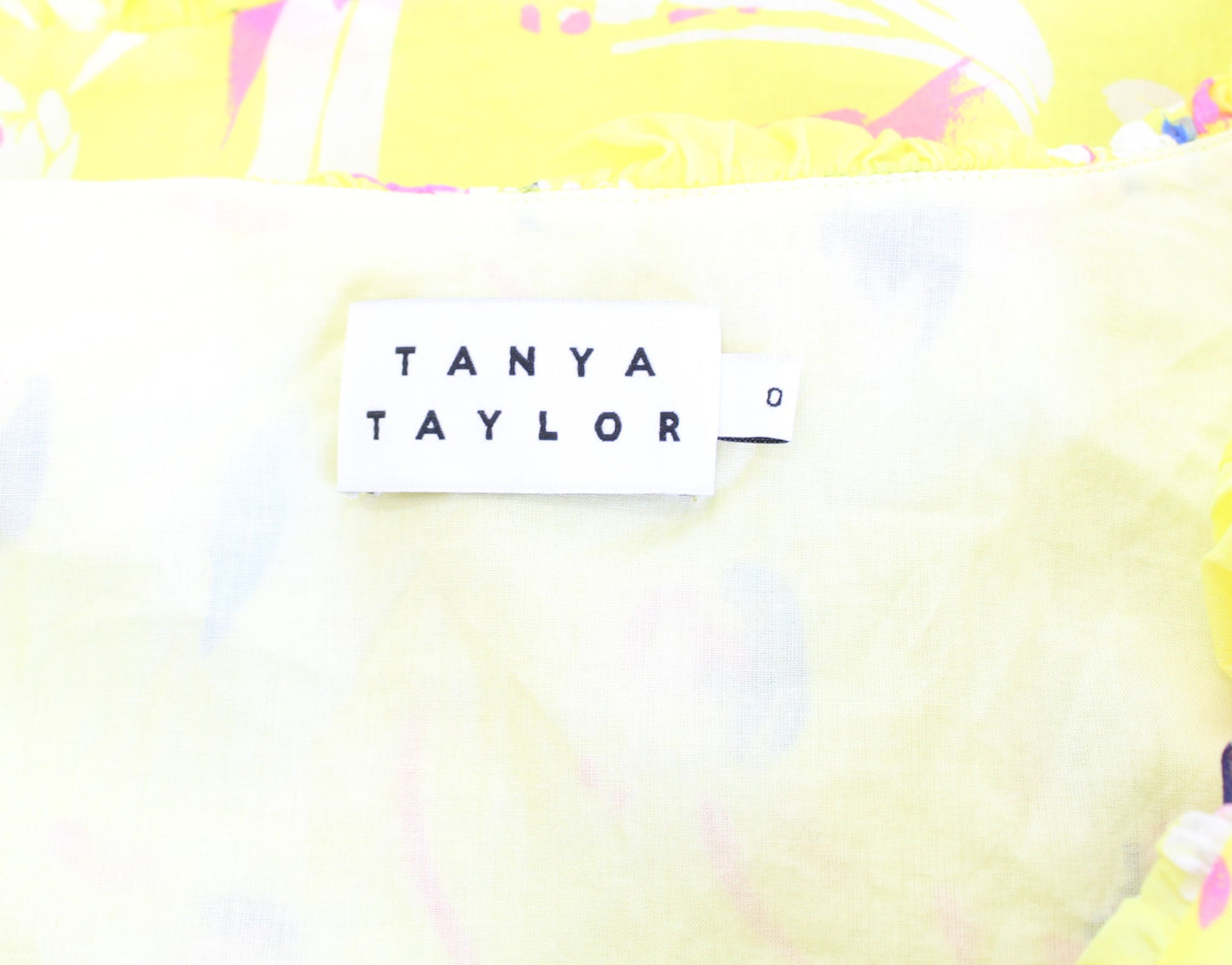 Tanya Taylor Womens Lourdes Bright Floral Print Ruffle V Neck Top Blouse Size 0