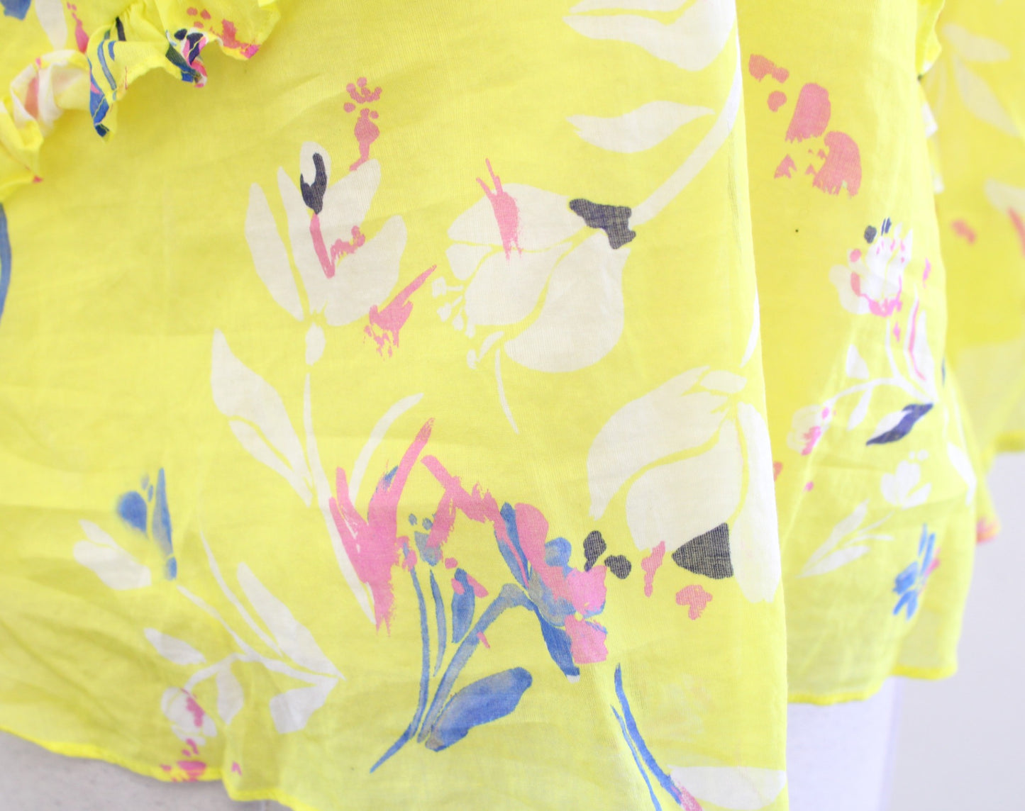 Tanya Taylor Womens Lourdes Bright Floral Print Ruffle V Neck Top Blouse Size 0