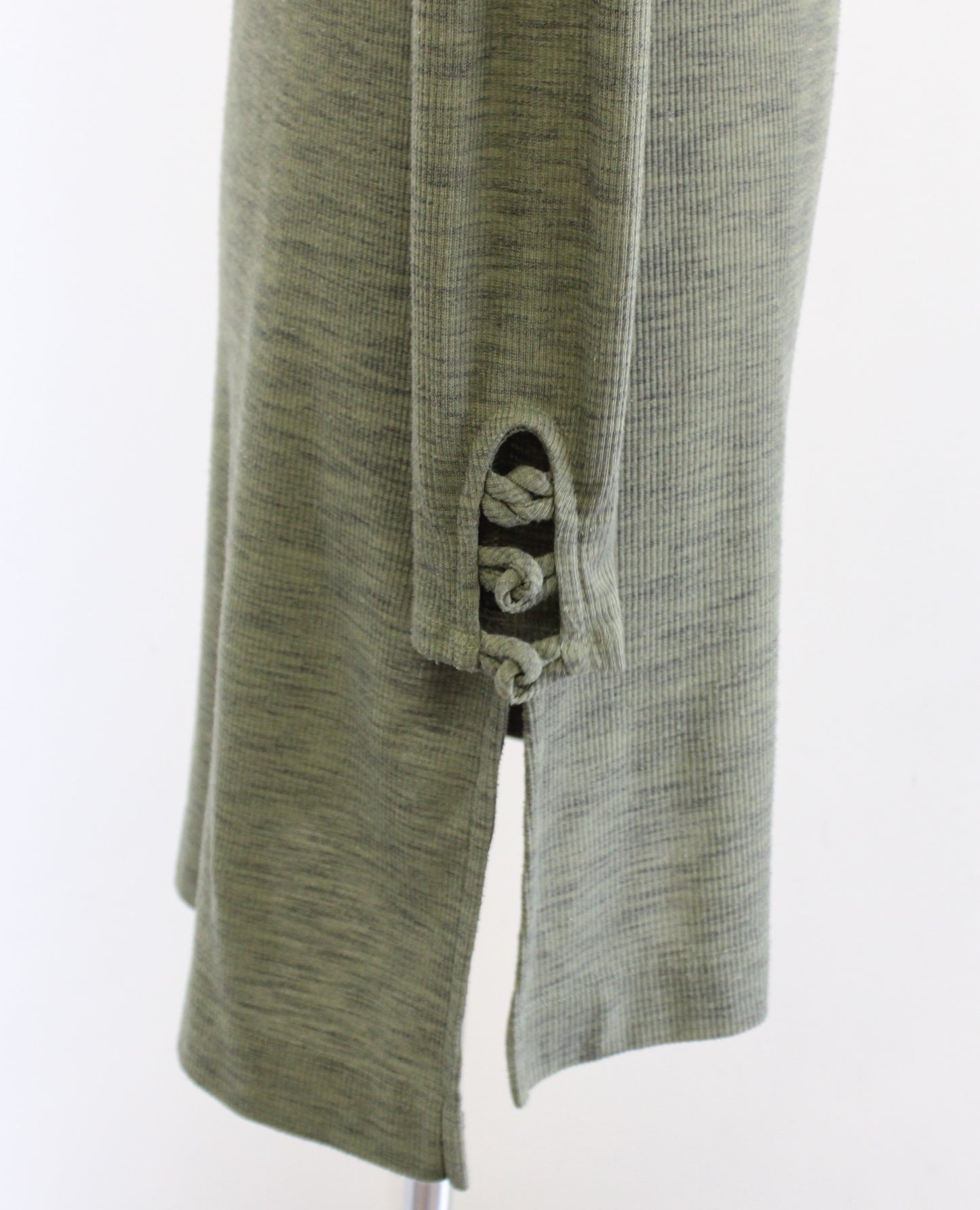 Pure + Good Anthropologie Olive Green Ribbed Cowl Neck Knit Tunic Size XS