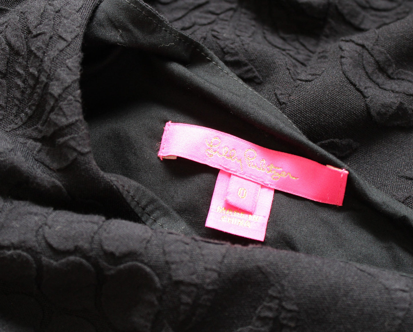 Lilly Pulitzer Brialyn One Shoulder Puff Sleeve Pineapple Jacquard Size 0 Black